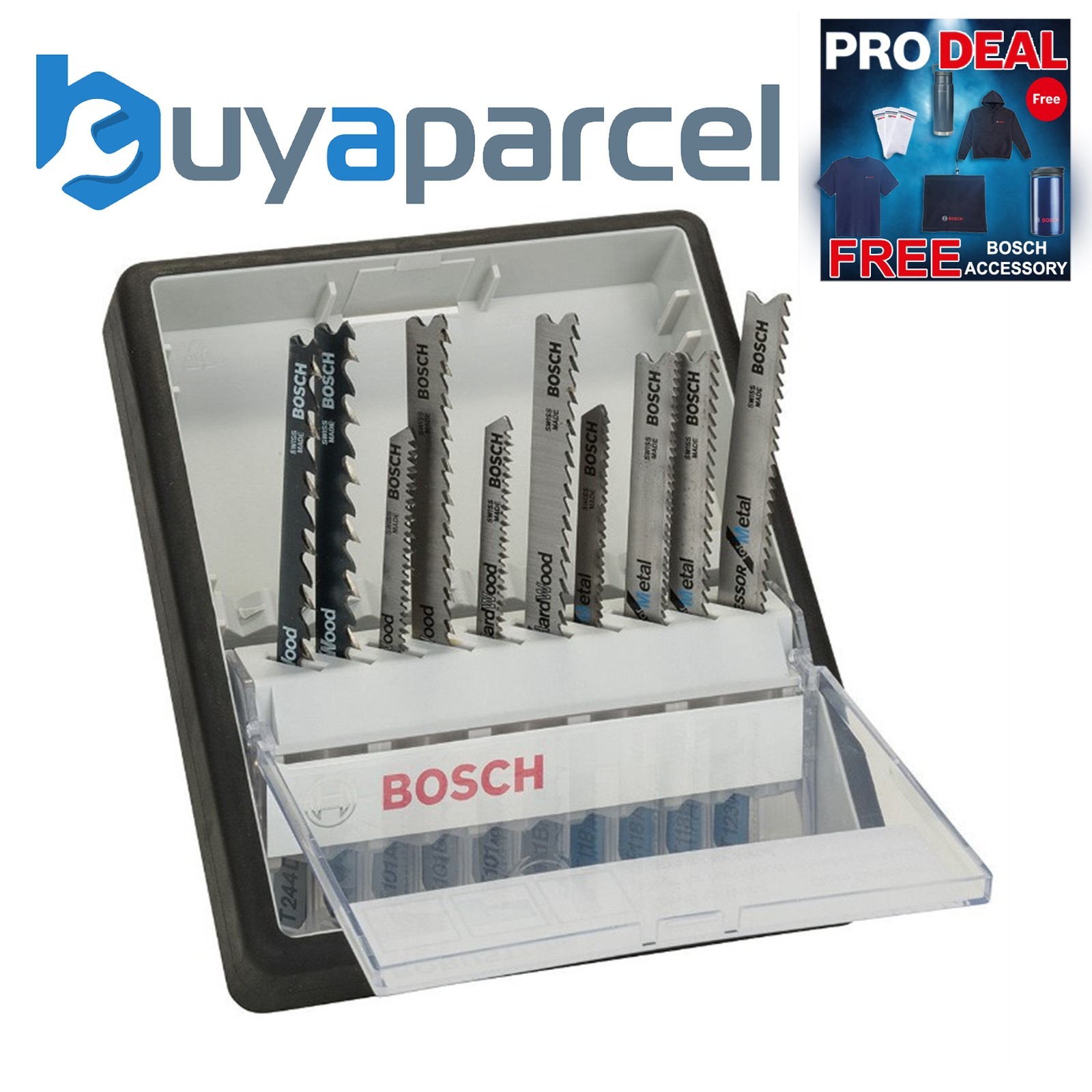 Bosch PRO Robust Line 10 Piece Jigsaw Blade Set Expert For Wood Metal 2607010542