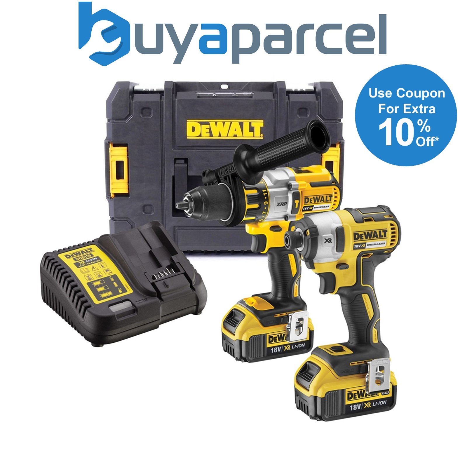 Dewalt DCK276M2T 18v Brushless DCD996 Combi Drill DCF887 Impact Driver 2 x 4.0ah