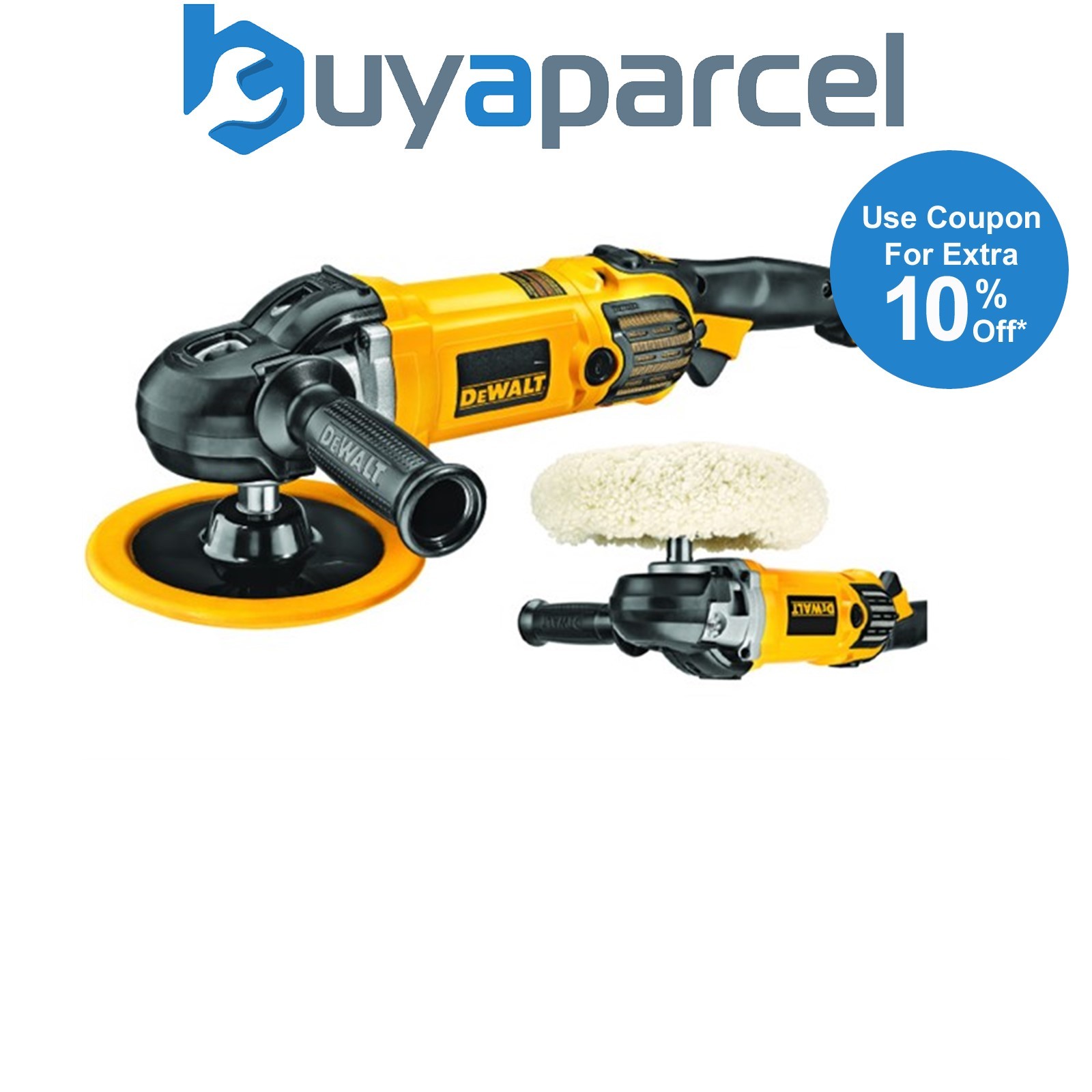 Dewalt DWP849X 250W Premium 150mm 180mm 230mm Variable Speed Polisher 240V