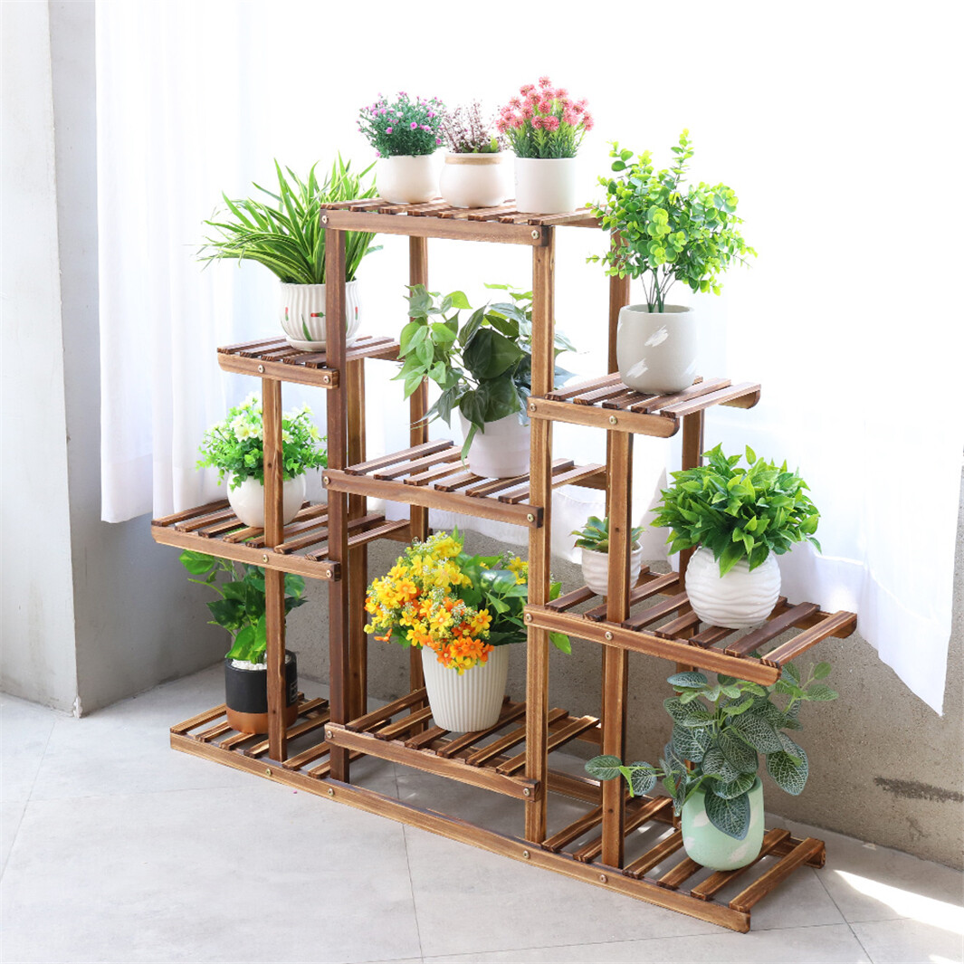 Stable Multi Tier Garden Plant Stand Bookcase Bamboo Wood Metal Various 60 Style