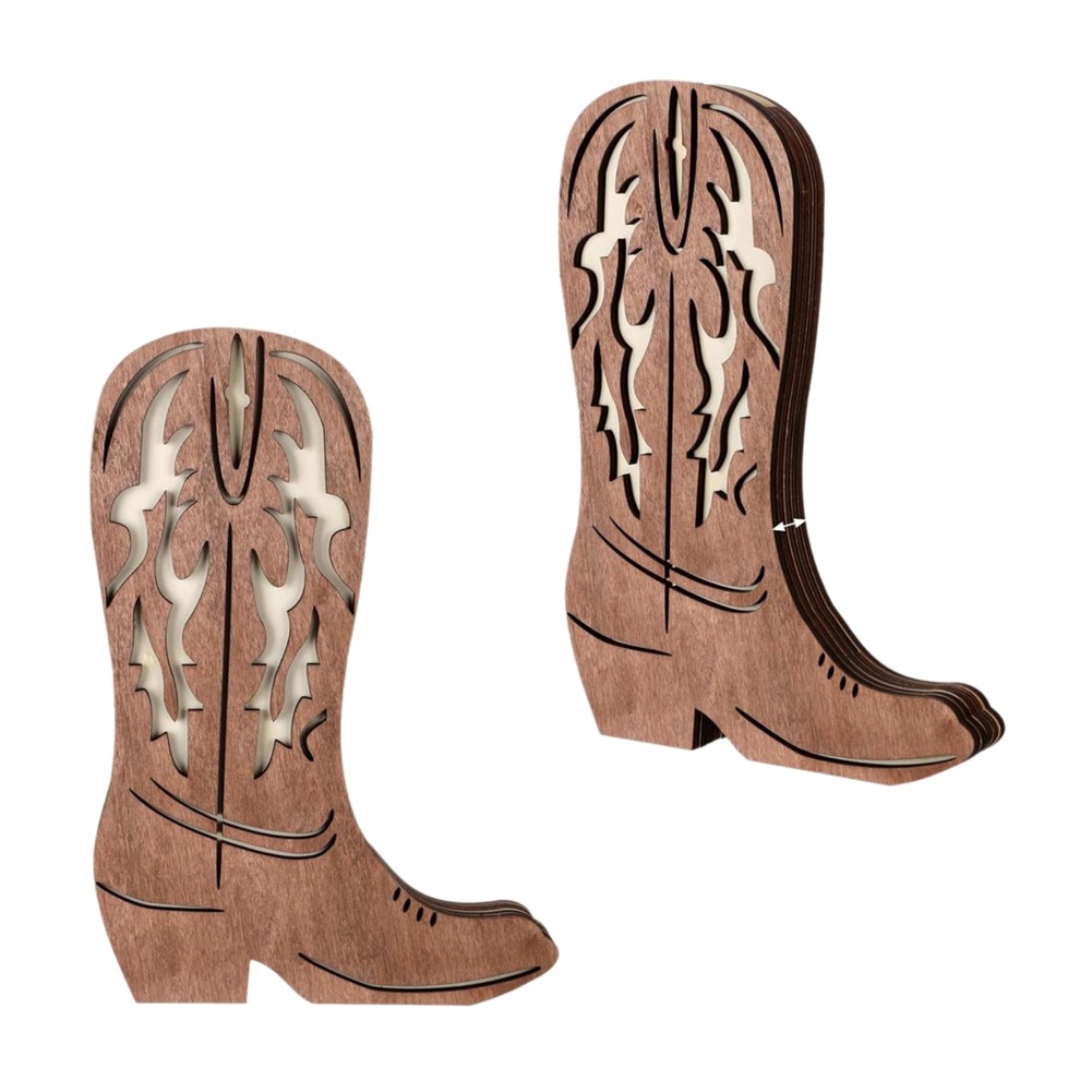 2 Pcs Wood Cowboy Boots Wall Planter for Indoor Plants 12 X 8Inch Cowboy7278