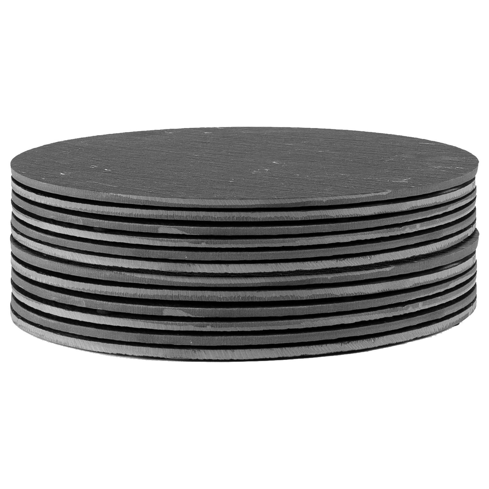 12x Linea Round Slate Placemats 30cm Natural Rustic Dining Table Place Mats Set