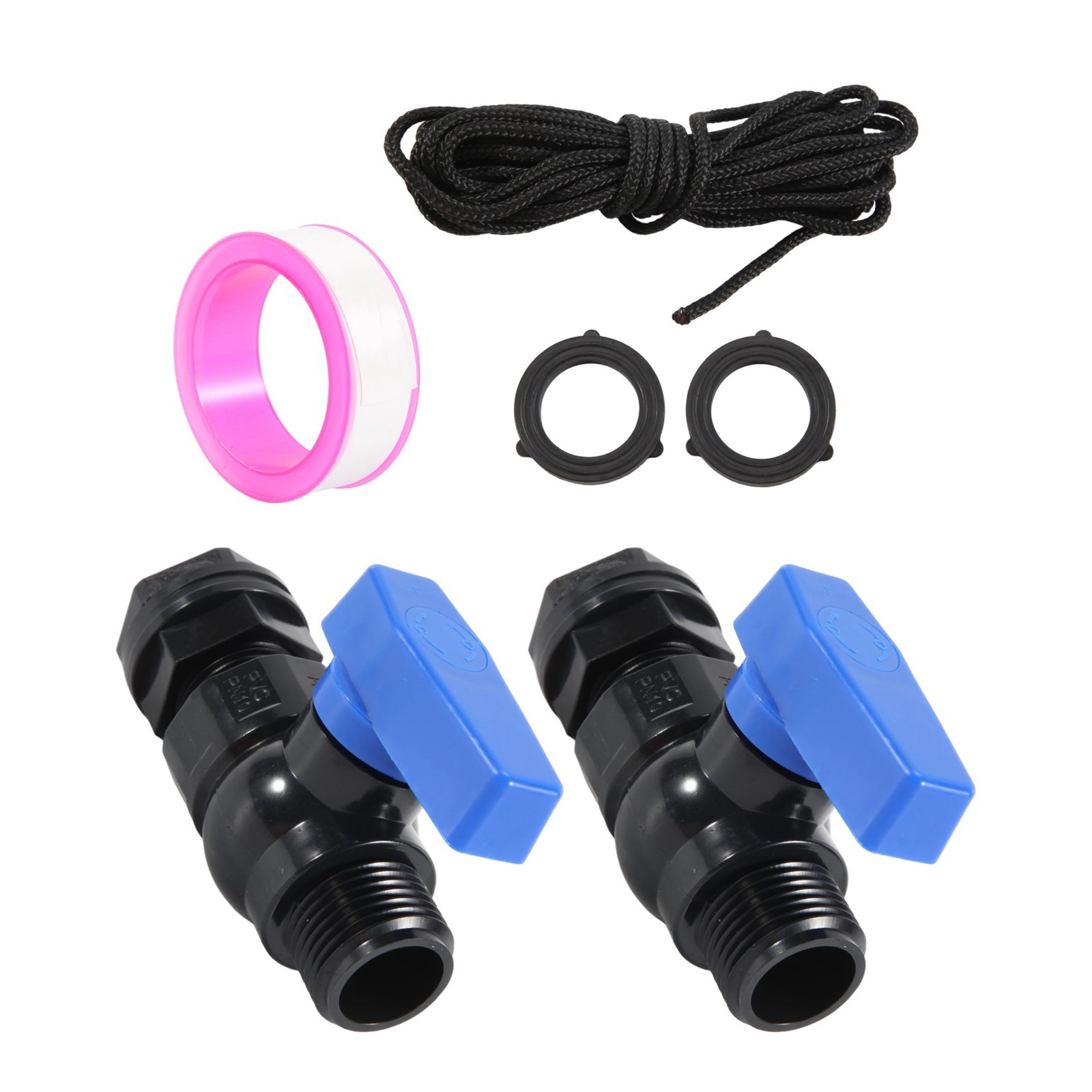 10X(Rain Spigot Kit 2Pack 3/4inch GHT Garden Hose Shut Off with Bulkhead4173