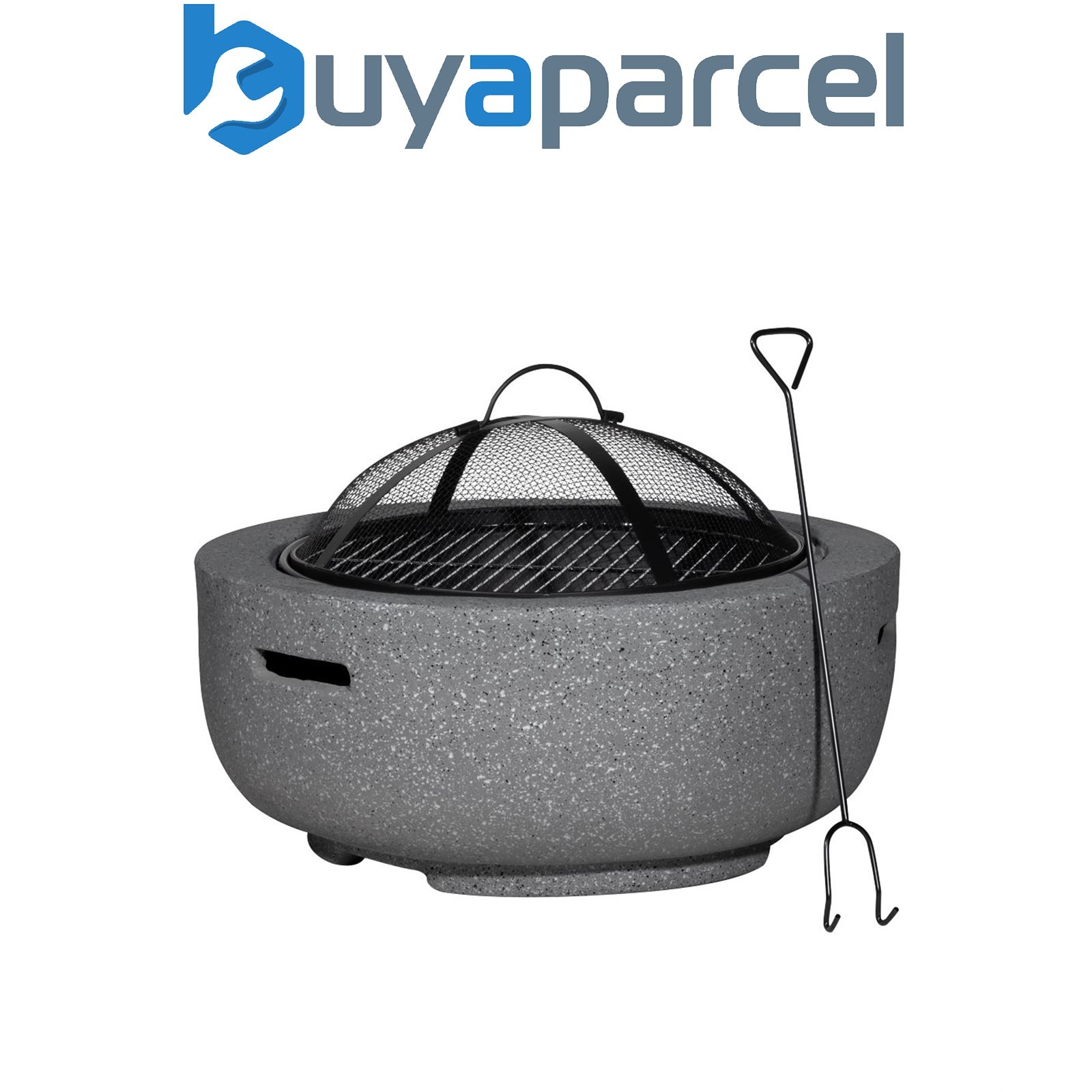 Sealey DG189 Dellonda Round MgO Fire Pit with BBQ Grill, �60cm, Safety Mesh Scre