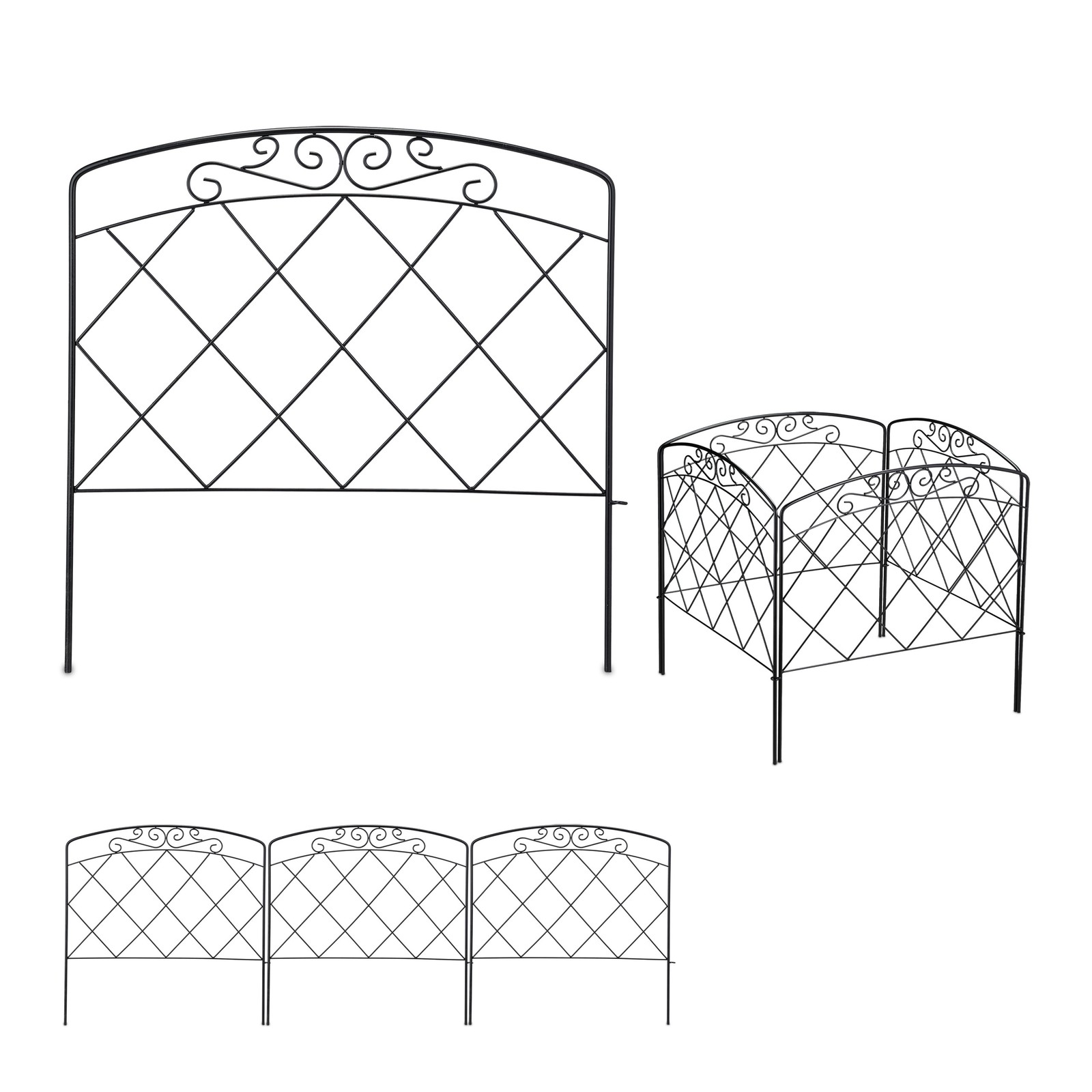 Lawn edging Garden Border Fence Antique Style 12 Pieces Decorative Lawn Barrier