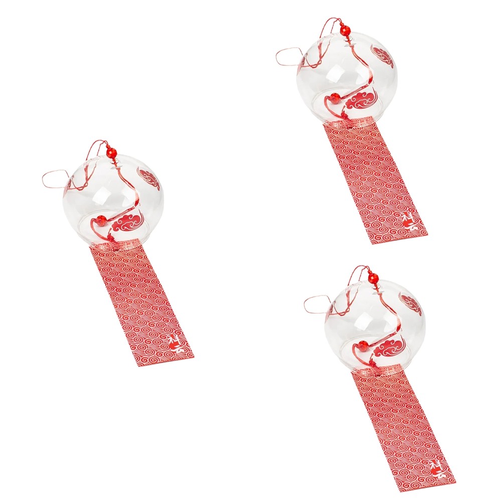 3X(Japanese Wind Chime Pendant Glass Cover Birthday Gift Home Decoration2112