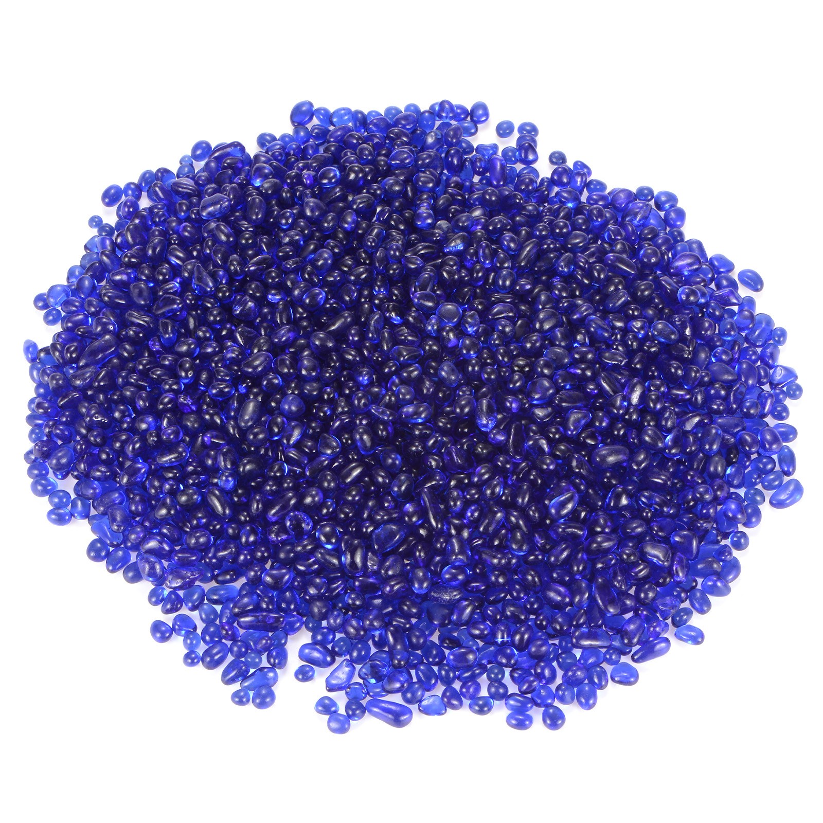 High Luster Round Fire Glass Beads for Vases 5-7mm, 1.21-Pound [Dark Blue]