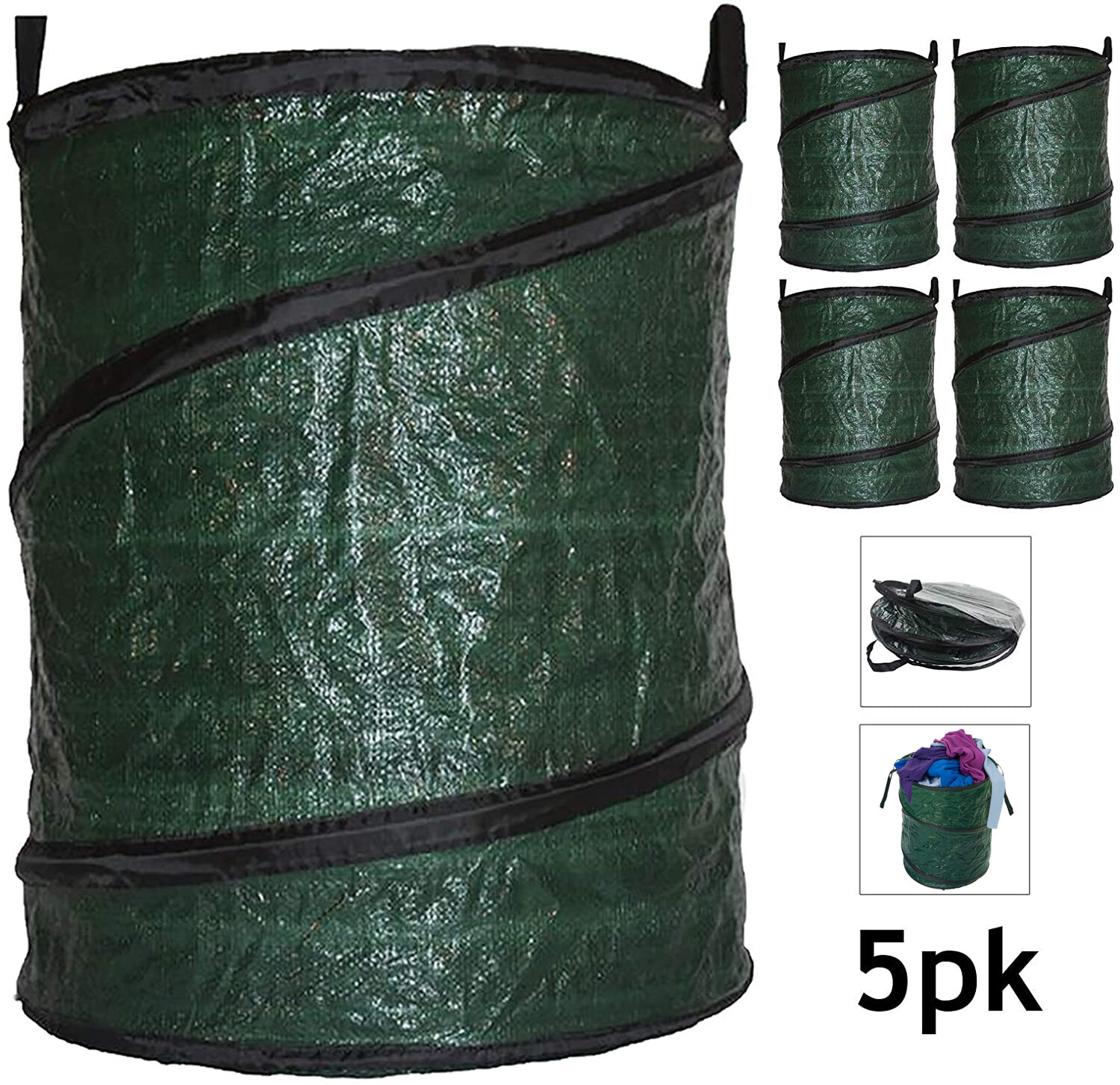 Laundry Basket Clothes Bag Washing Hamper Large Collapsible Carry Handles 90L x5