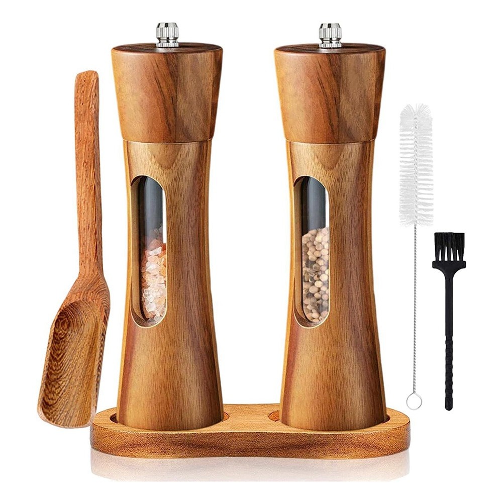 Pepper Mill Wood Salt and Pepper Mill Manual Salt Mill Spice Mill with5135