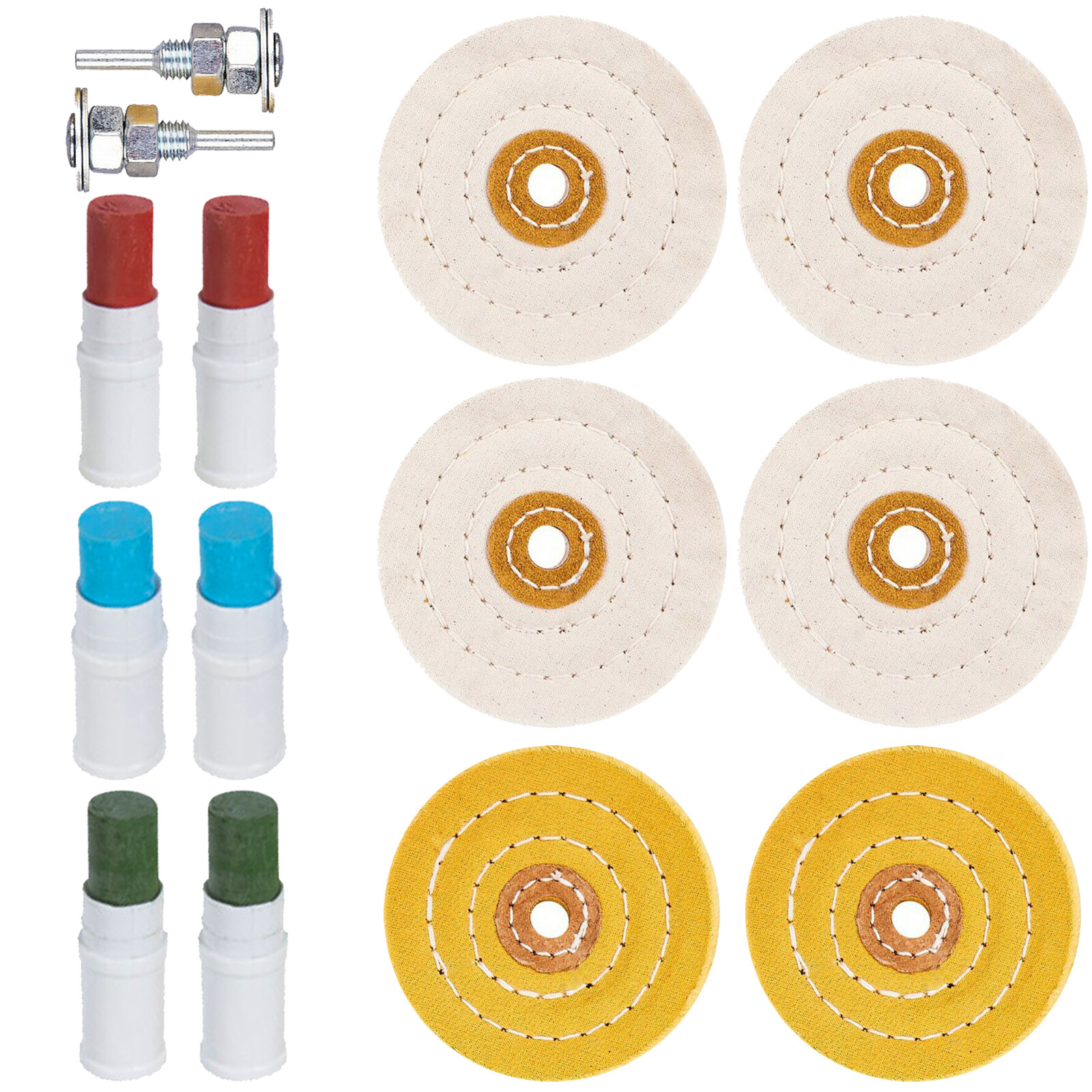 Metal Cleaning Polishing Buffing Wheel & Compound Kit for Drill 14 Piece Set