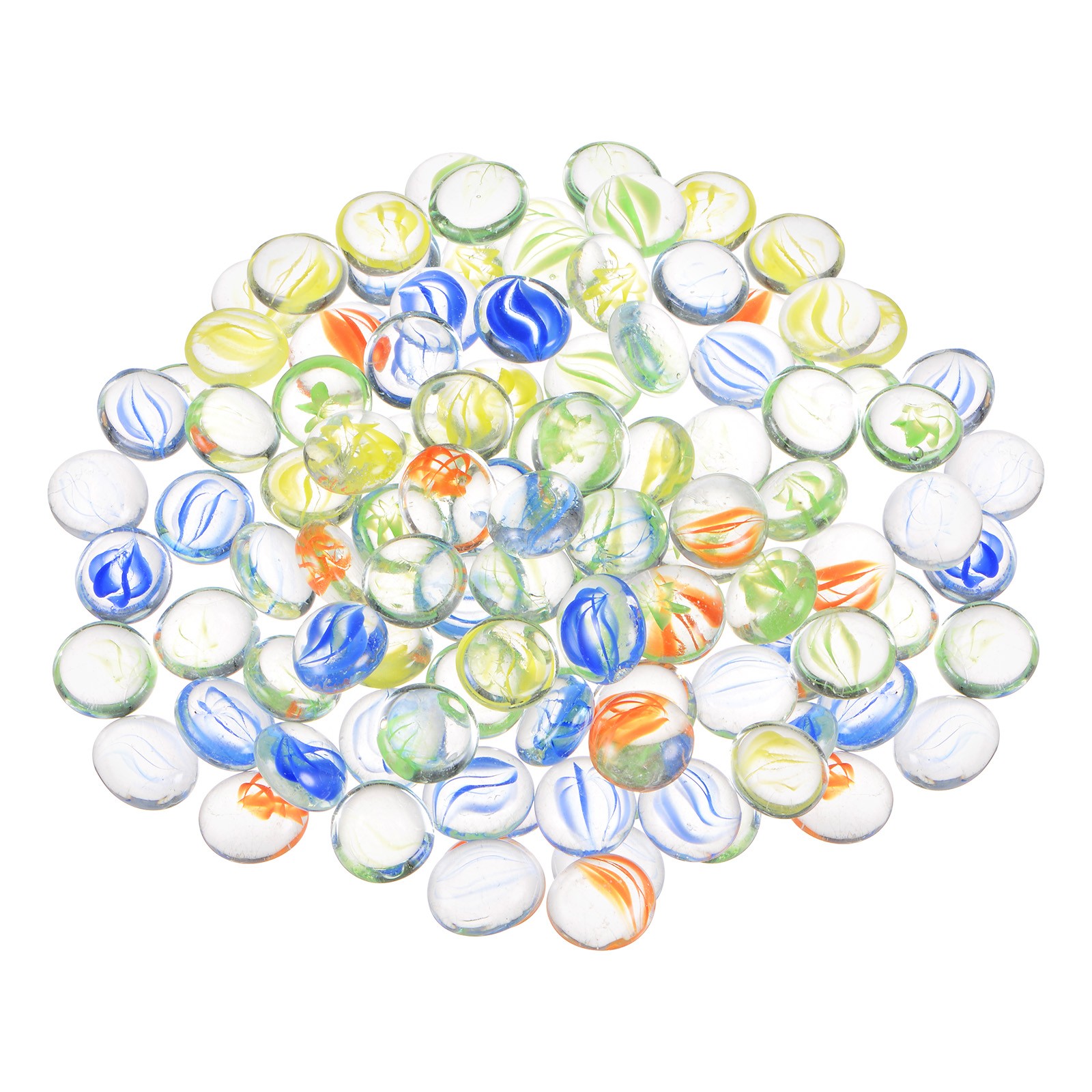 Fire Glass Beads Round Glass Marbles Gravel Pebble 1000g/2.2lbs Clear Multicolor