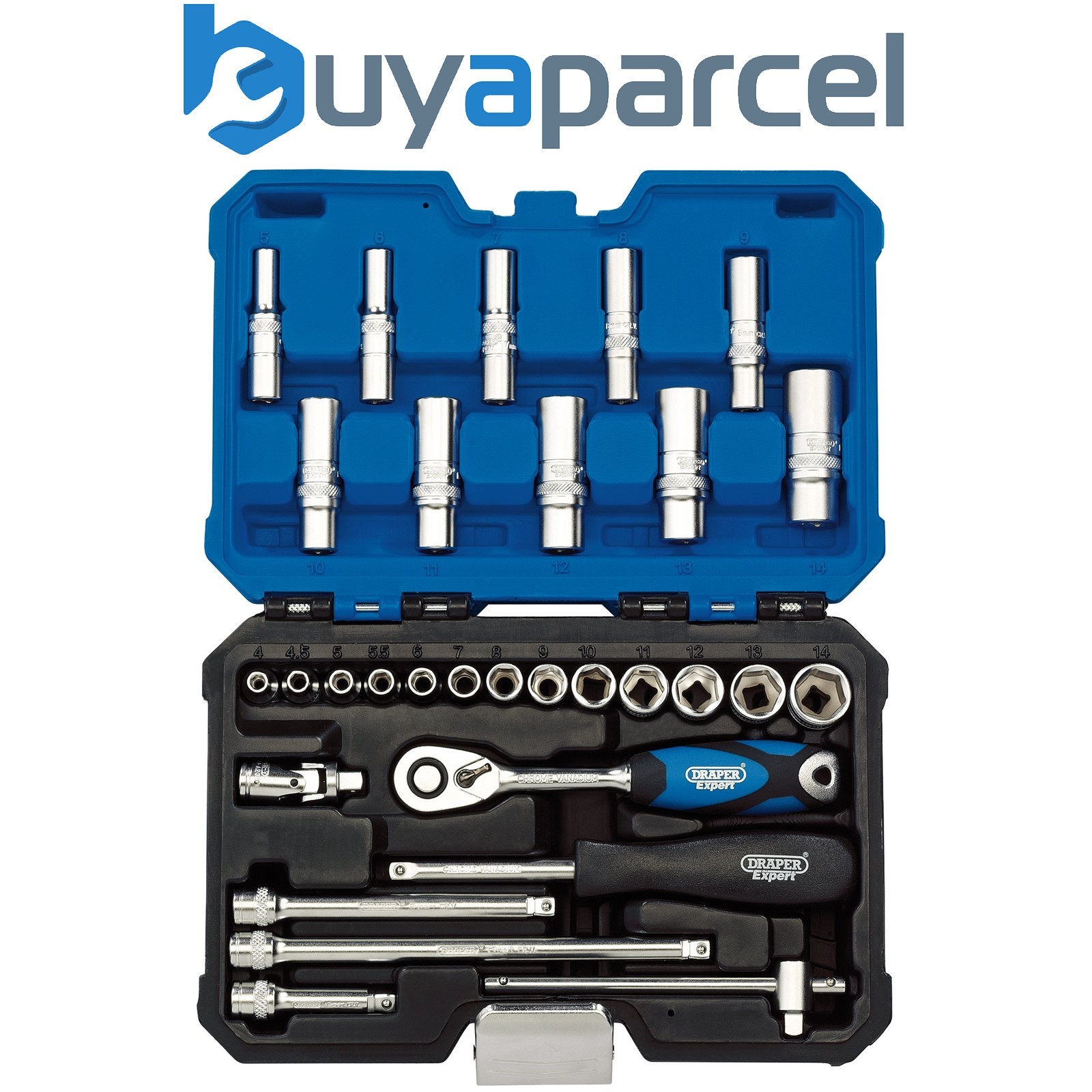 Draper 16444 Draper Expert Metric Socket Set, 1/4" Sq. Dr. (30 Piece)