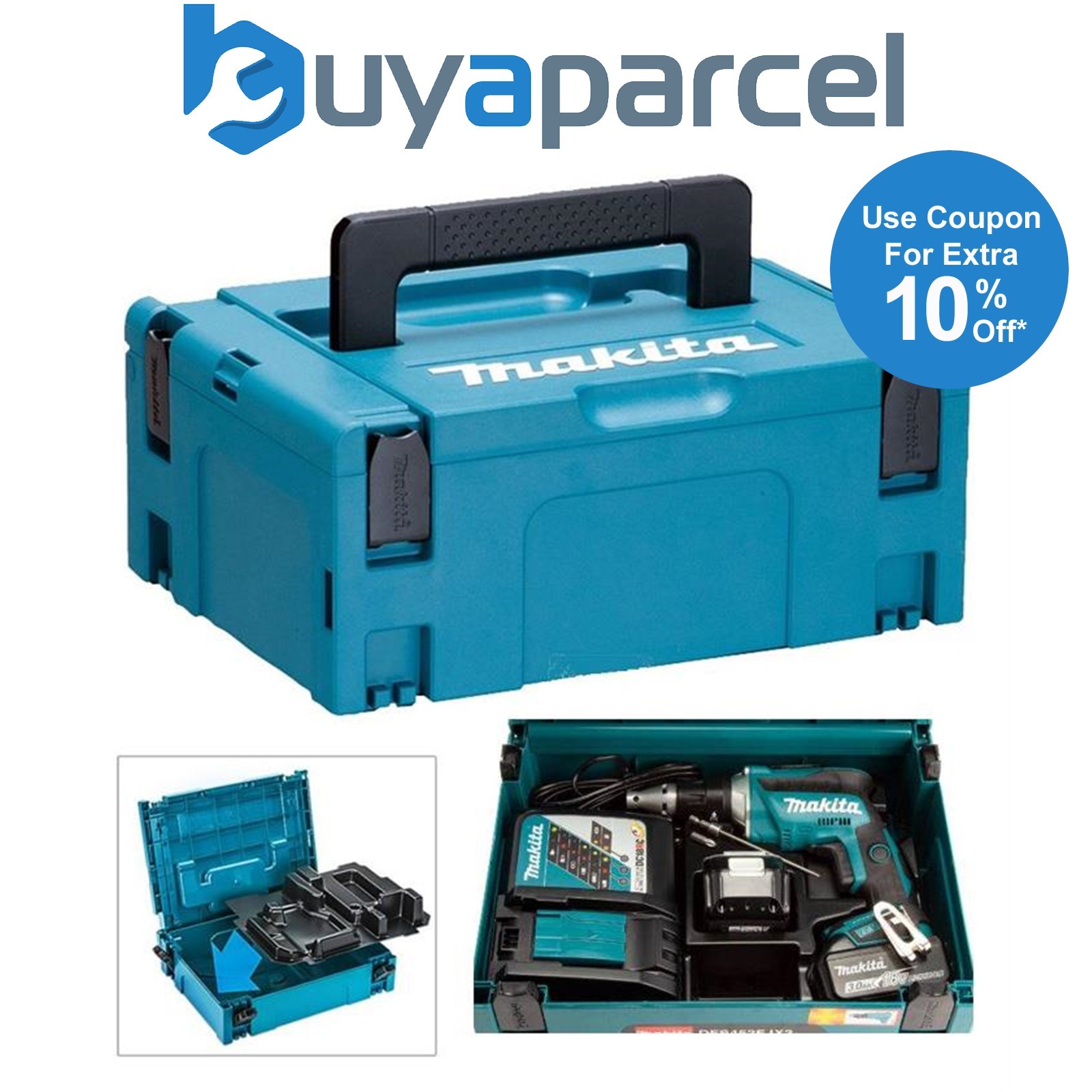 Makita 18v Drywall Screwdriver Makpac Tool Case +Inlay for DFS451 DFS452 DFS441
