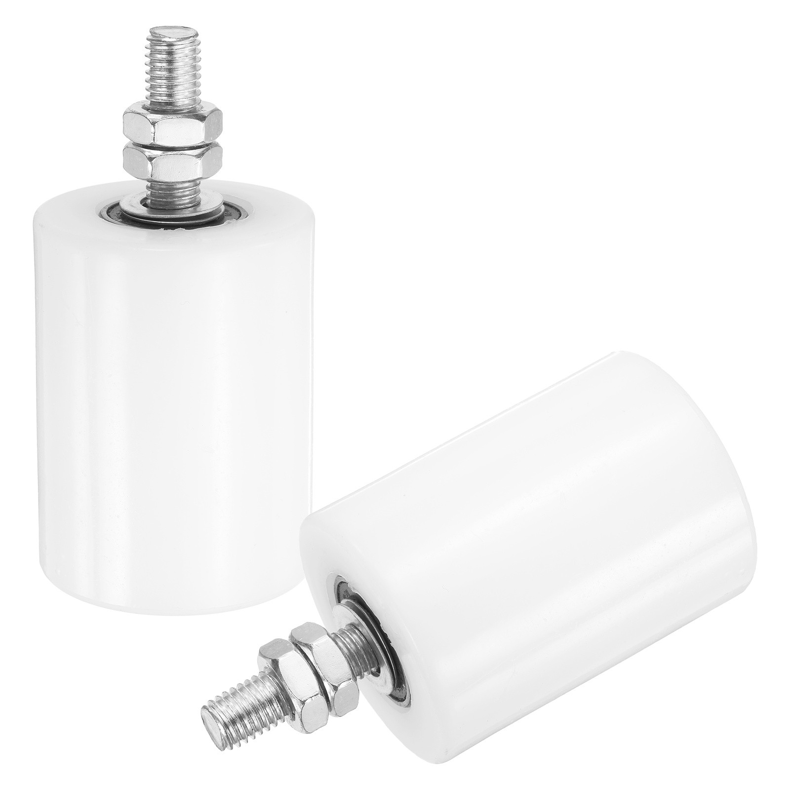 2Pcs Slide Gate Guide Roller, 2-3/8"x3-1/8" Nylon Sliding Gate Support, White