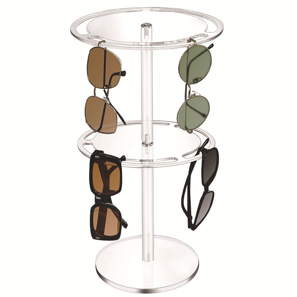 2X( Layer Acrylic Sunglasses Holder Stand Clear Eyeglasses Display Stand4615
