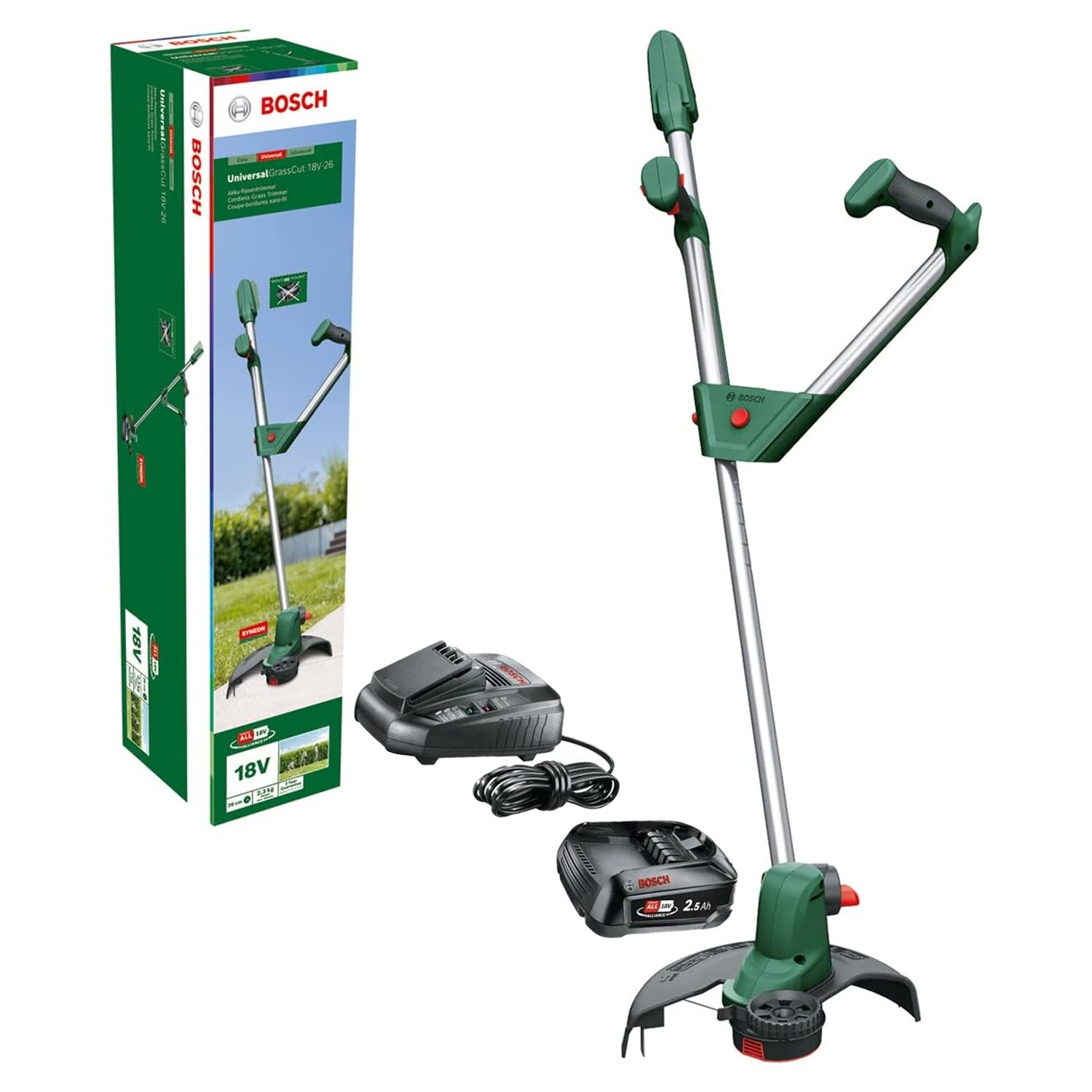 Bosch UniversalGrassCut 18V-26 Cordless Grass Trimmer With Battery & Charger