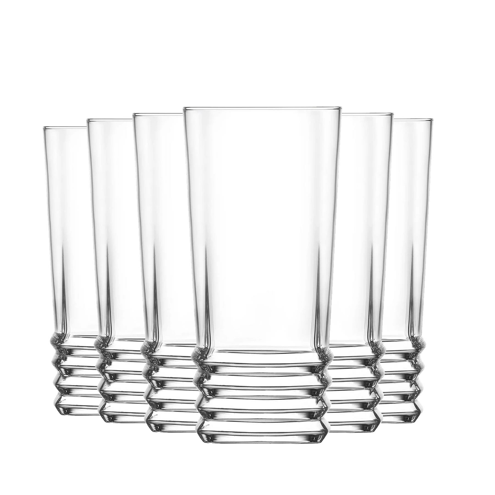 LAV 12x Elegan Highball Glasses Water Juice Cocktail Tumblers 370ml Clear