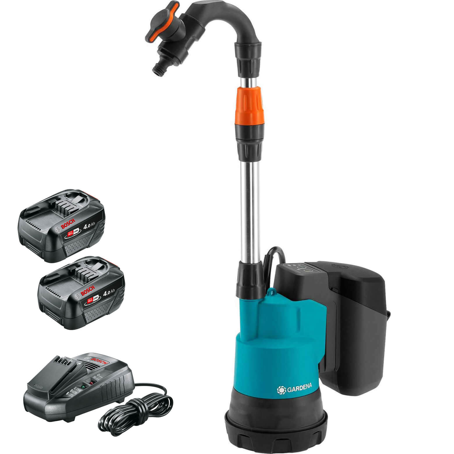 Gardena 2000/2 P4A 18v Cordless Rainwater Submersible Water Butt Tank Pump 2 x 4