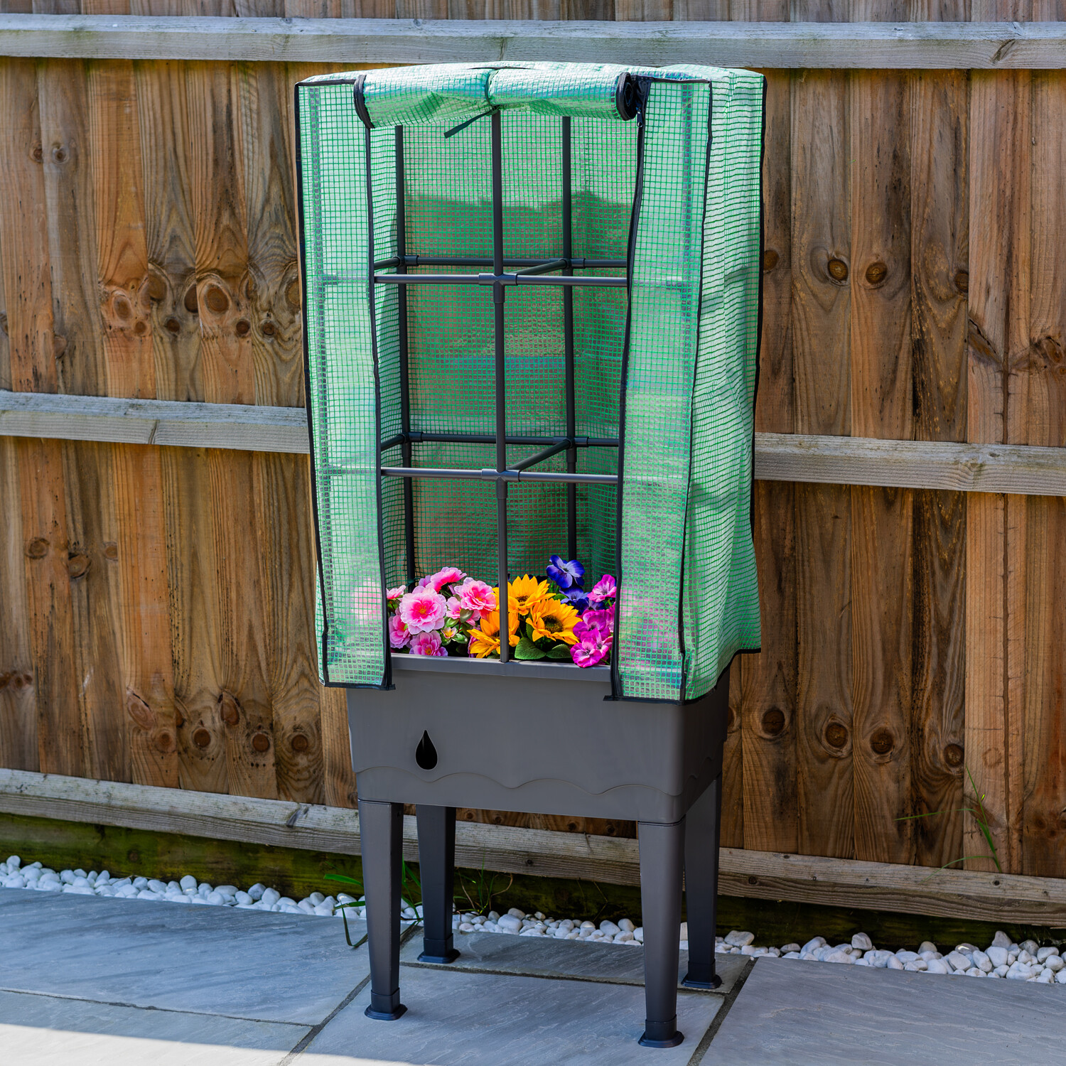 Woodside Raised Garden Plant Bed Trough Greenhouse/Growhouse with PE Cover