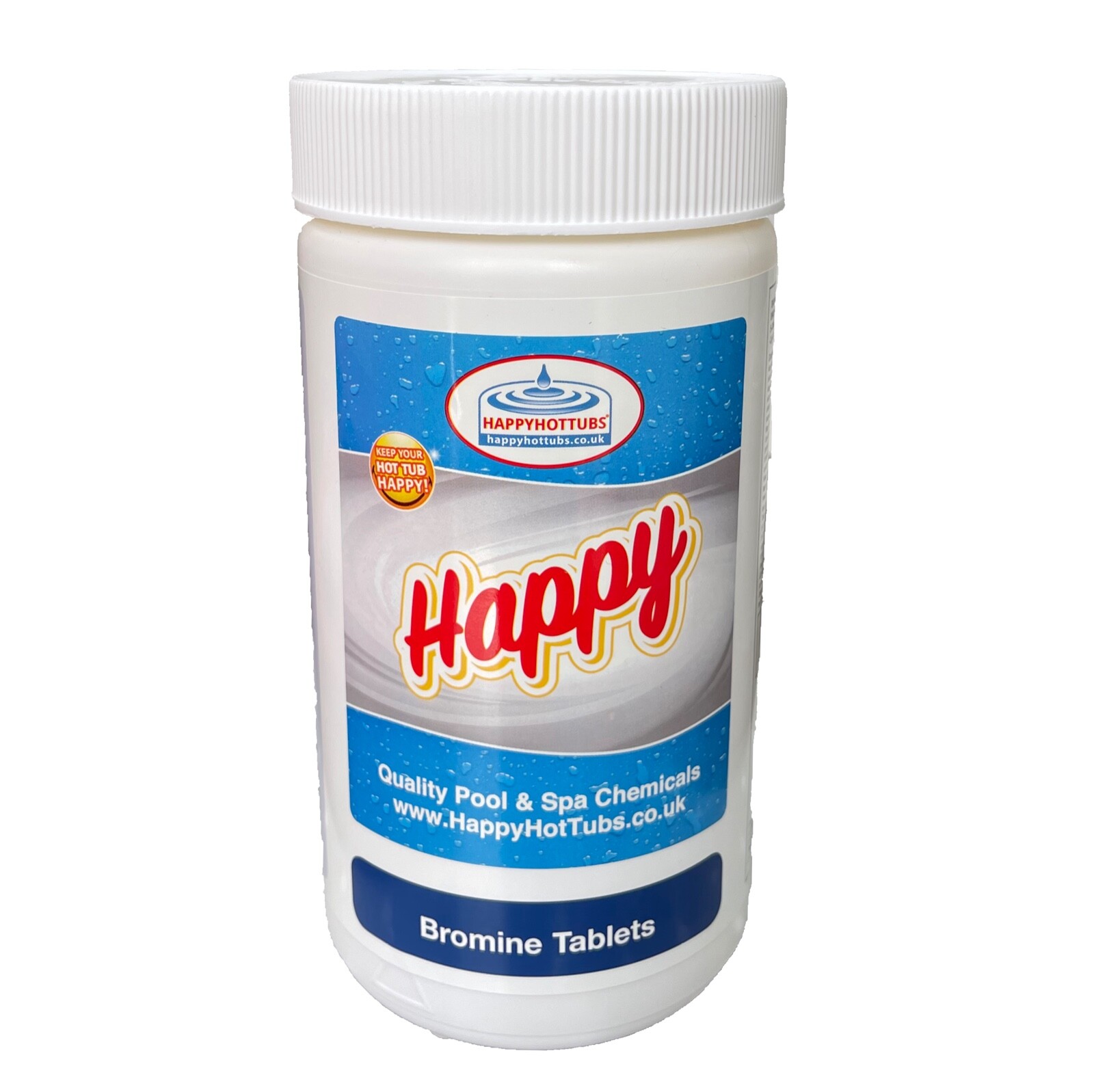 Happy Hot Tubs Bromine Tablets 1kg Tub Slow Dissolving Spa Swimming Pool Spas