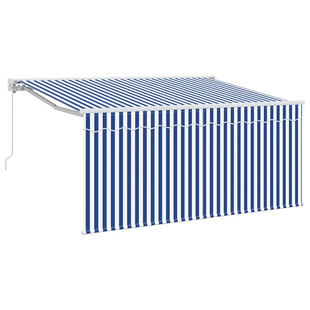 vidaXL Retractable Awning Retractable Blue and White 300 x 200 cm, Adjustable Re