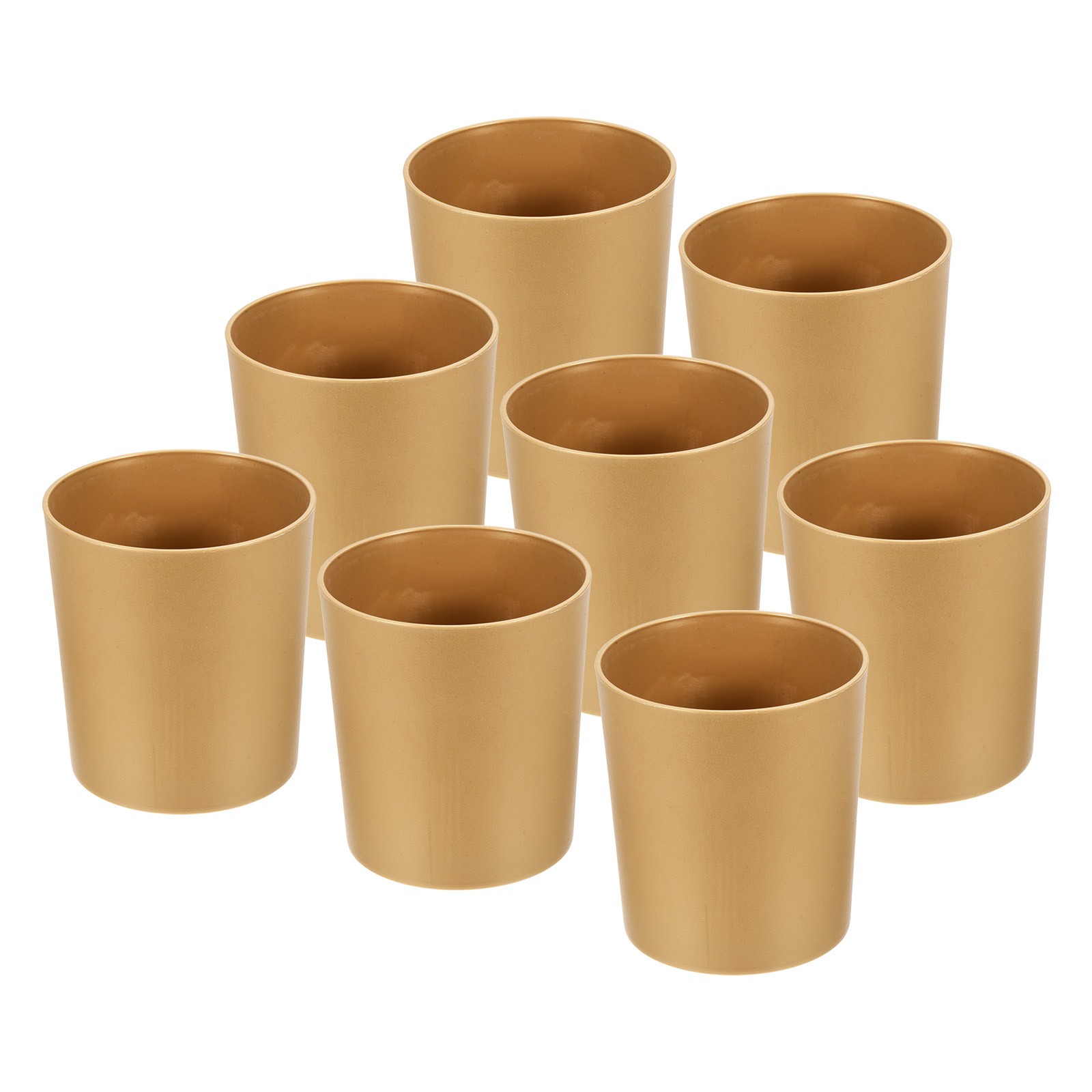 8pcs 4" Plastic Round Flowerpot Planter Container for Indoor Outdoor, Gold