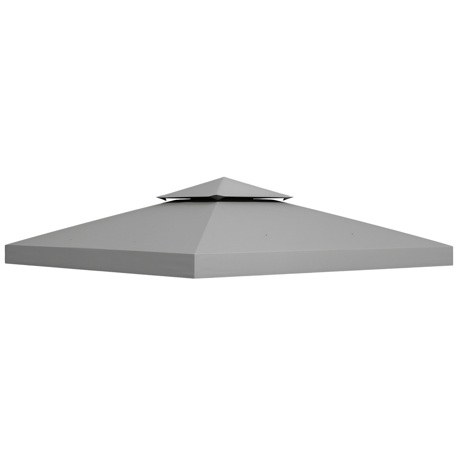 Outsunny 3(m) 2 Tier Garden Gazebo Top Cover Replacement Canopy Roof Light Grey