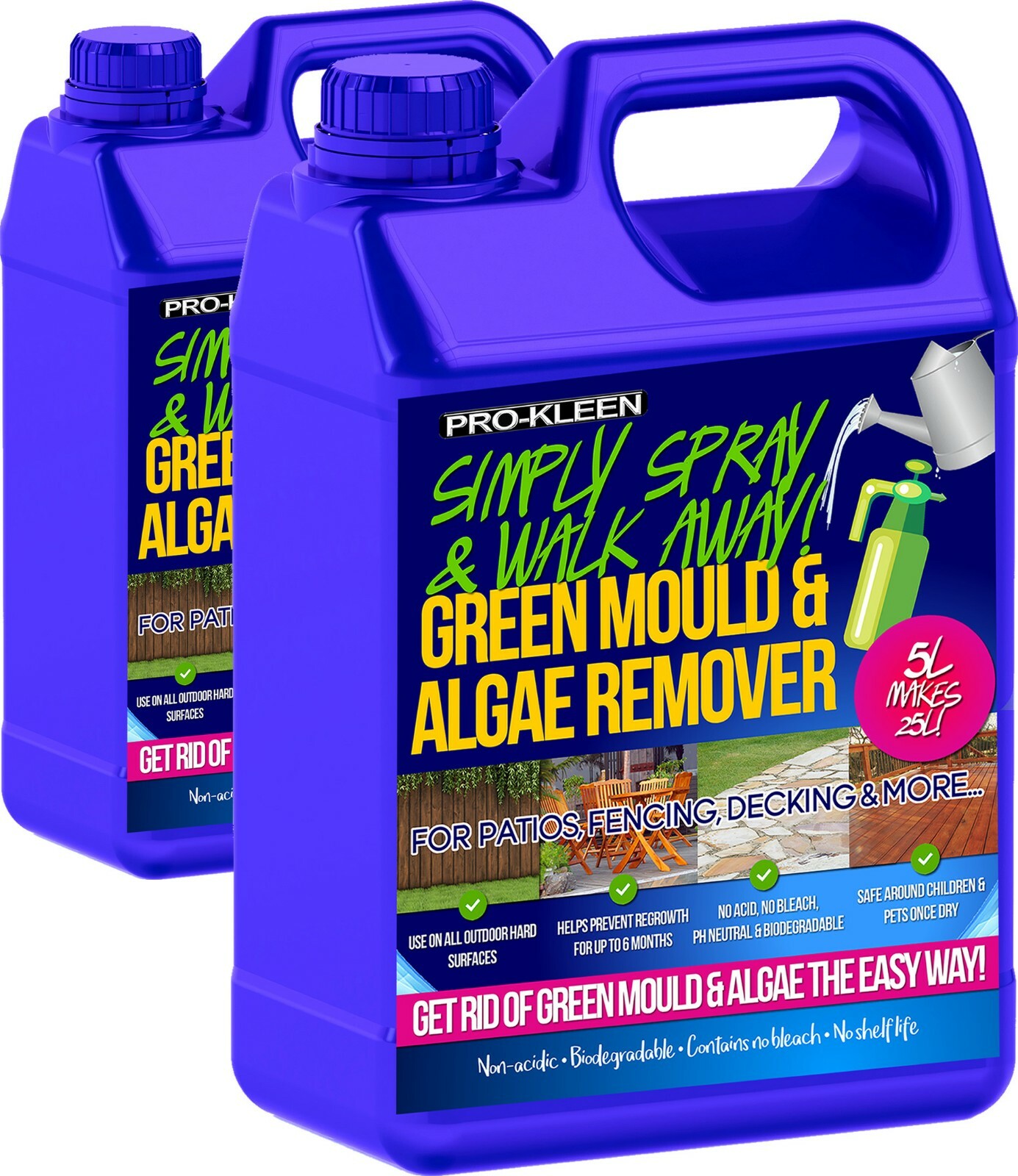 ProKleen Patio Cleaner 10L Mould Algae Killer 25% Stronger Decking Brick Fencing