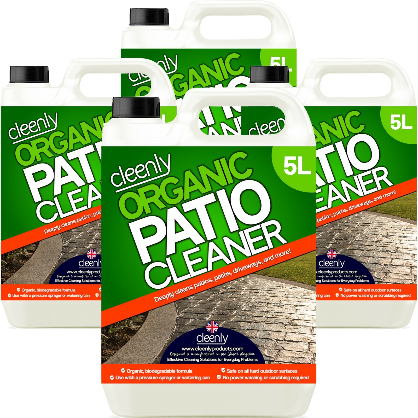 Cleenly Patio Cleaner Organic Decking Mould Moss Killer Brick Magic Fluid 20L