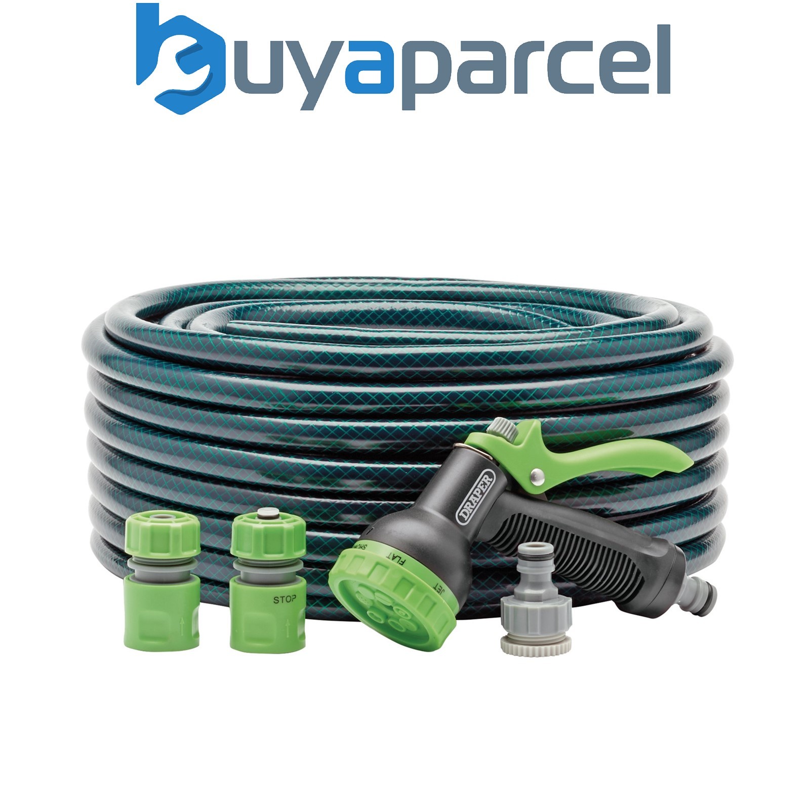Draper 56447 Garden Hose and Spray Gun Kit, 12mm Bore, 30m