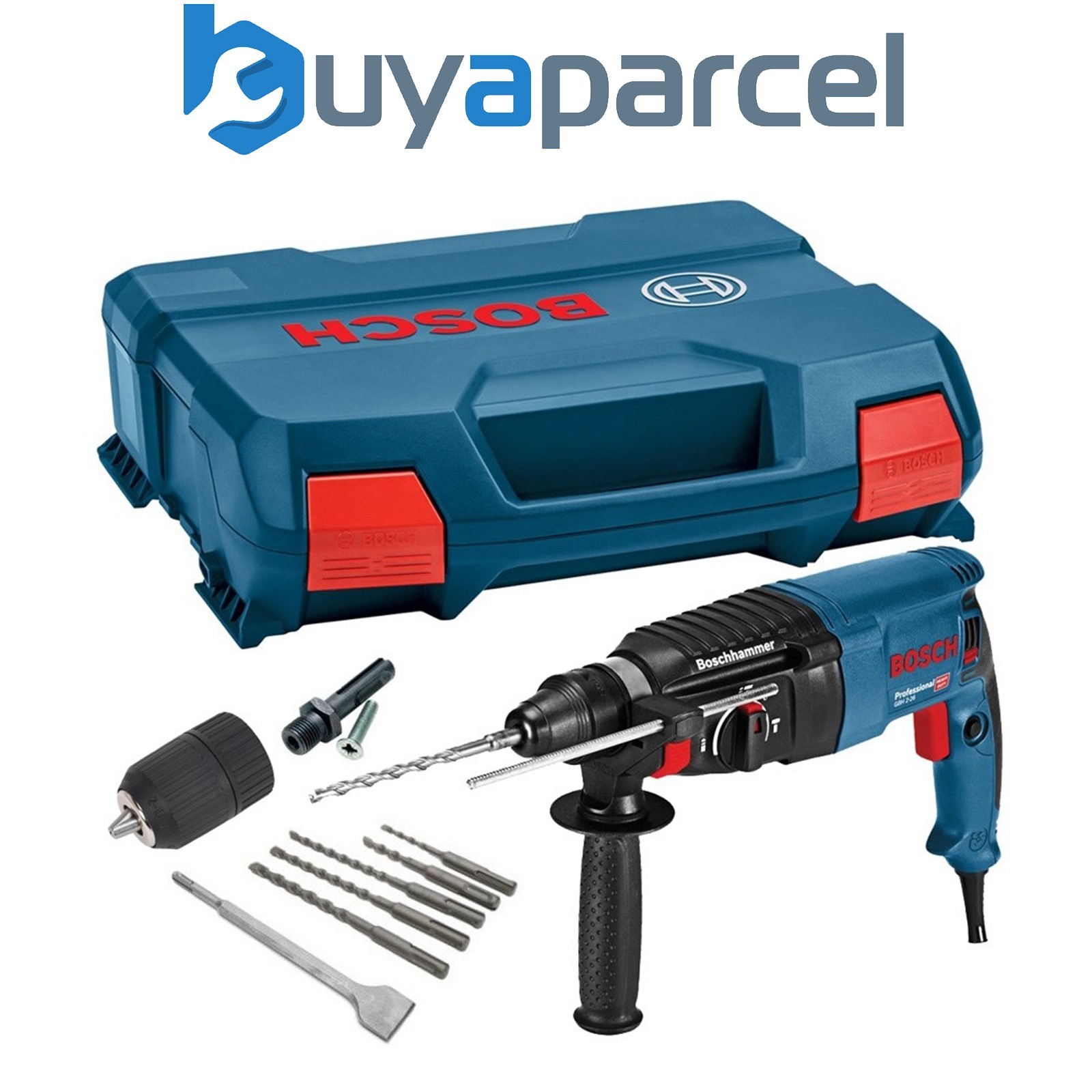 Bosch GBH226DRE 110v SDS+ SDS Plus Rotary Hammer Drill + SDS Bits Chisel + Chuck
