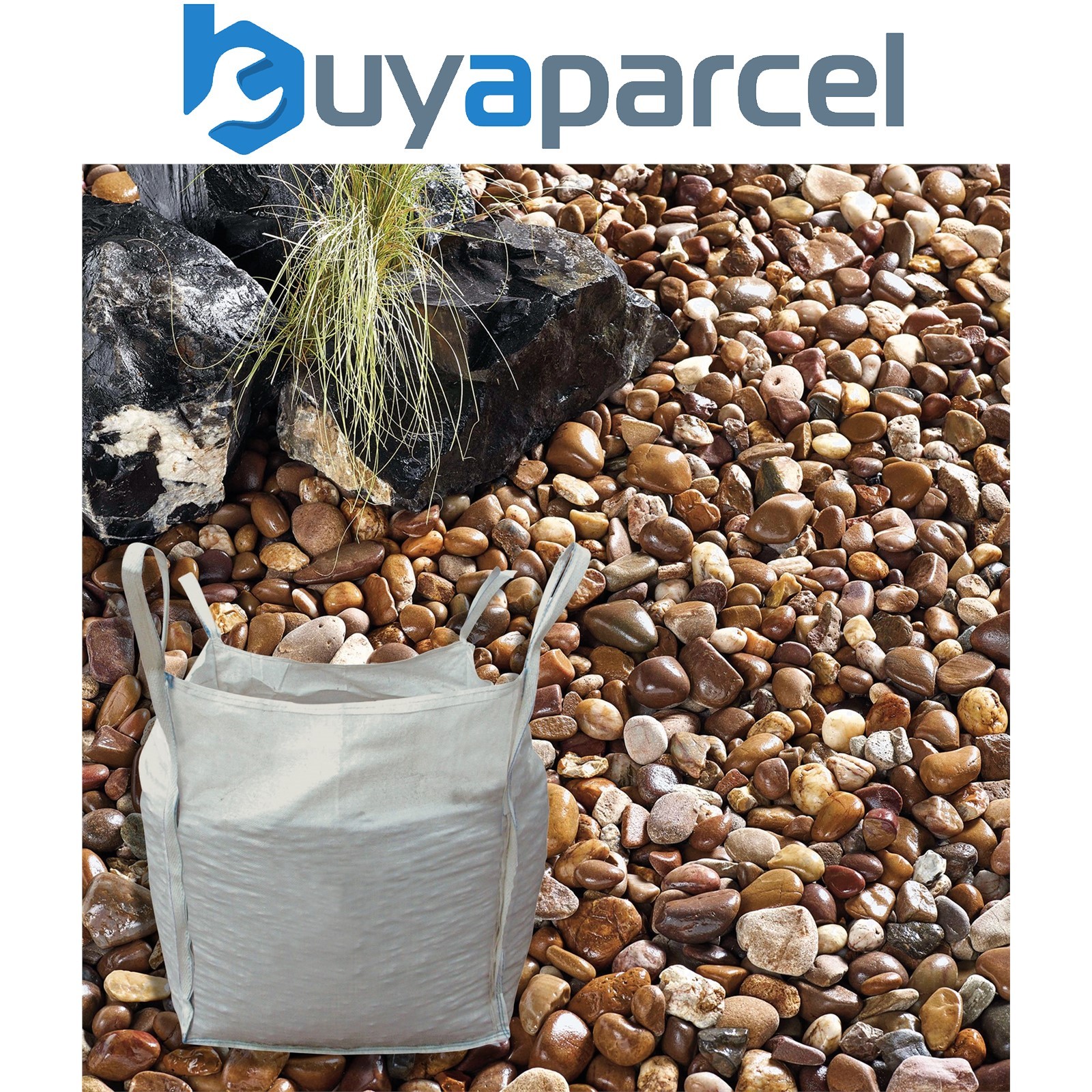 Kelkay Coastal Pebbles Stones Garden Paths Driveways 20-45mm Bulk Bag Aggregate