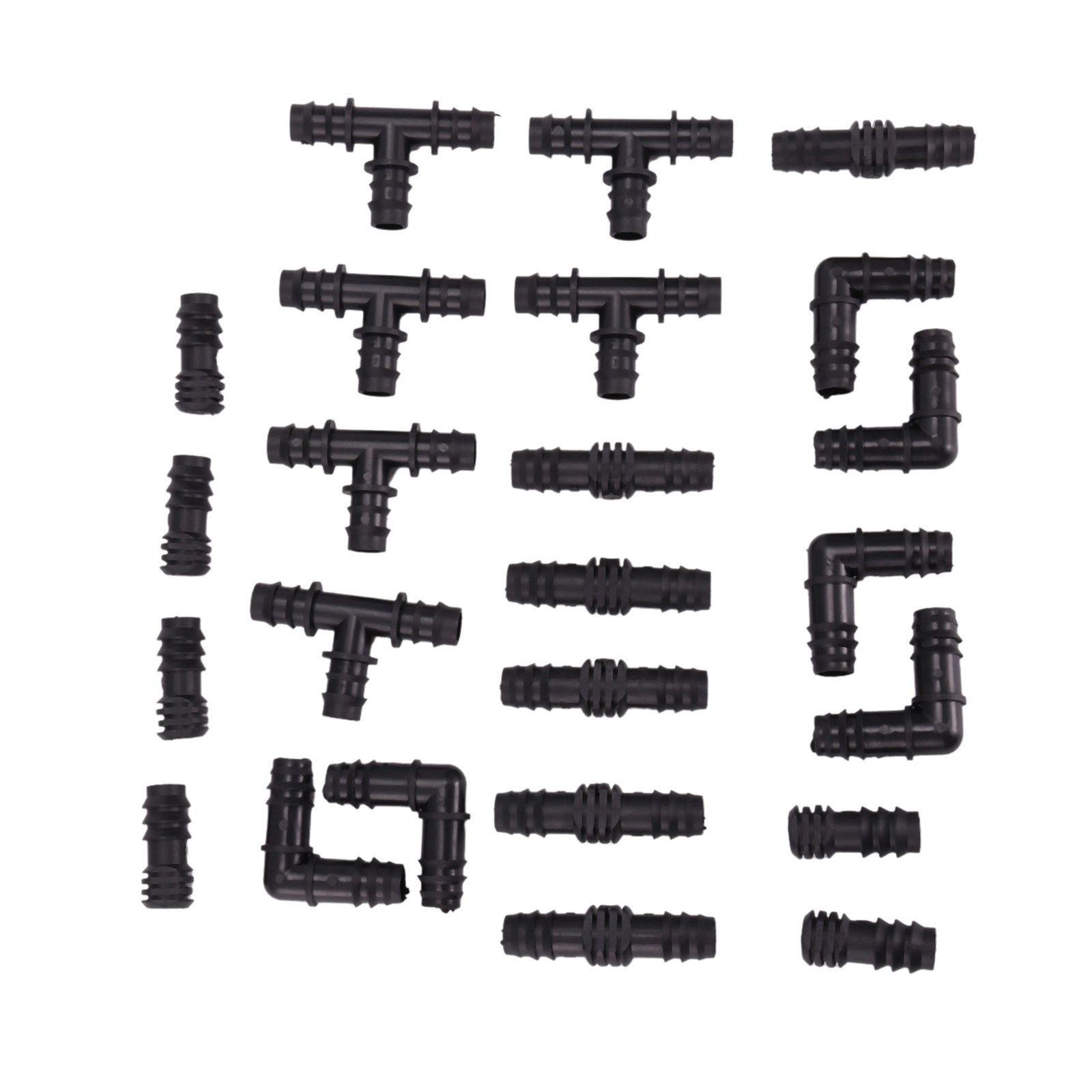 10X(Irrigation Fittings Kit for Drip Tubing -6 Tees, 6 Couplings, 6 Ends, 64480