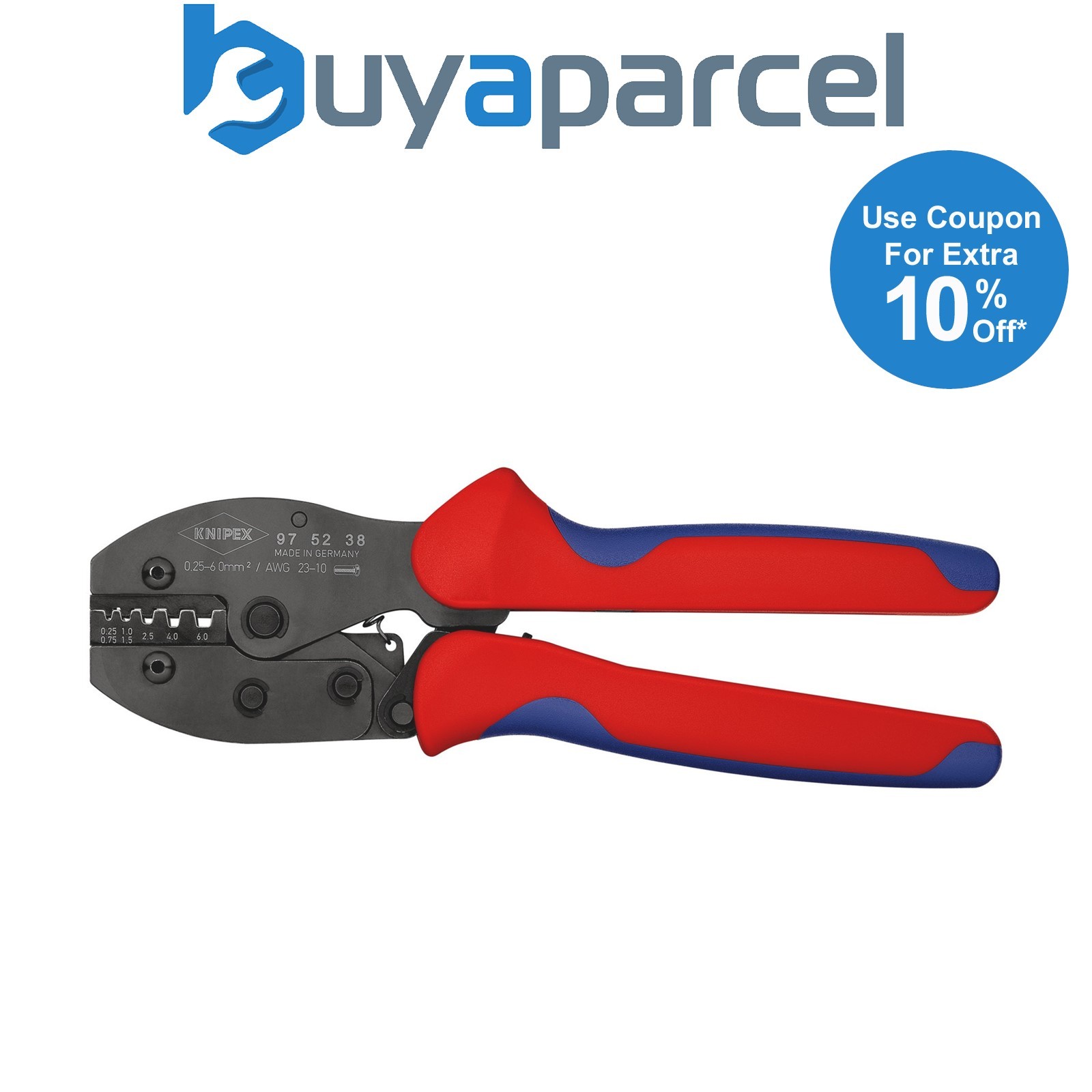 Draper 41479 KNIPEX 97 52 38 SB PreciForce Crimping Pliers, 0.25 6.0 mm&sup2; Ca