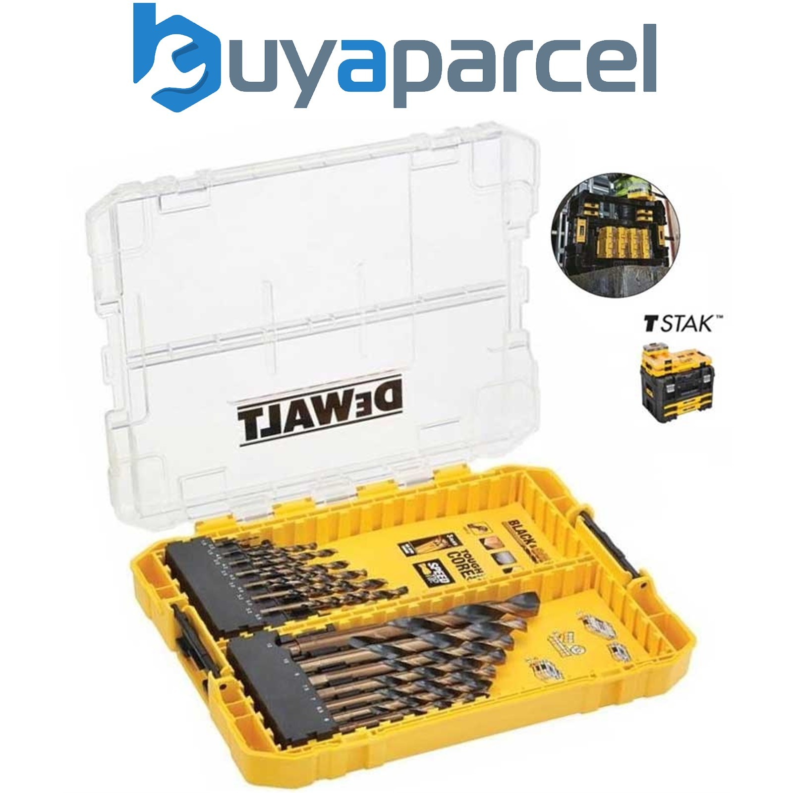 Dewalt DT70755 21 Piece Black Gold HSS Speed Tip Drill Bits + Tough Case TStak