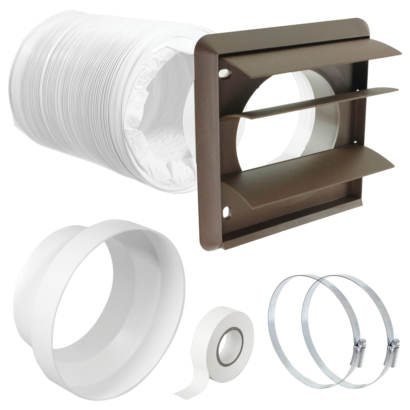 Exterior Venting Kit & Hose for DELONGHI Air Conditioning (5" x 1m, Brown)