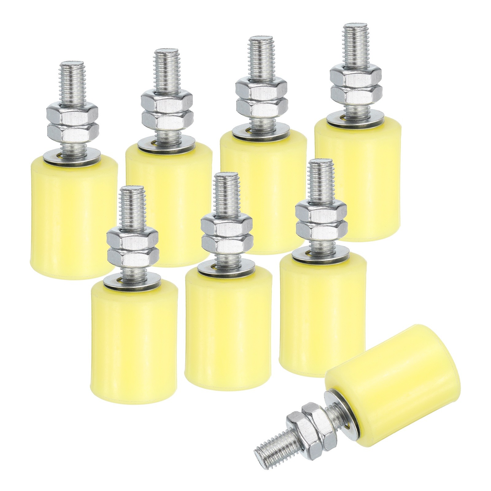8Pcs Slide Gate Guide Roller, 1-5/8" Nylon Sliding Gate Support Assembly, Yellow