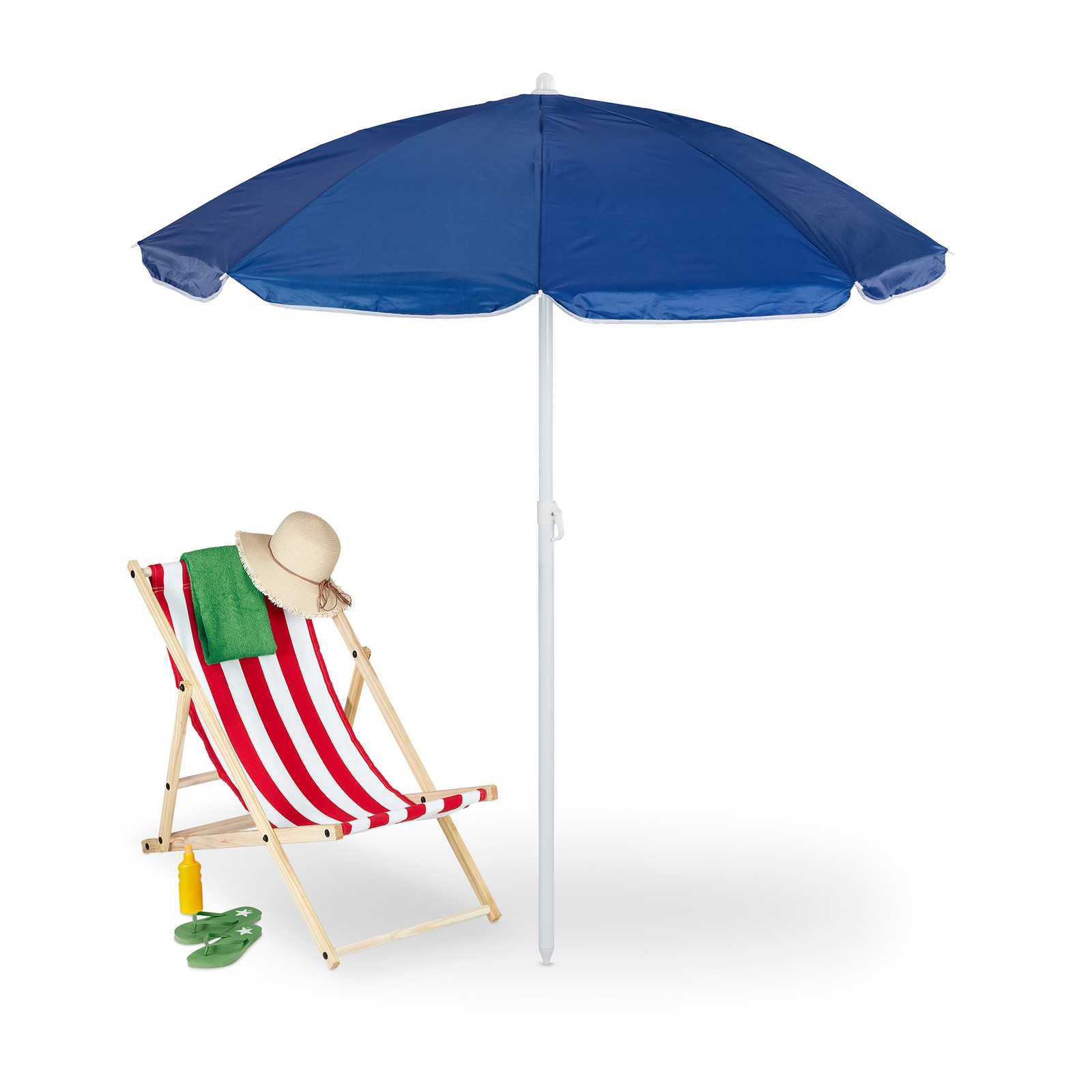 Parasol Beach Umbrella Portable Canopy Adjustable Shade Lightweight Compact
