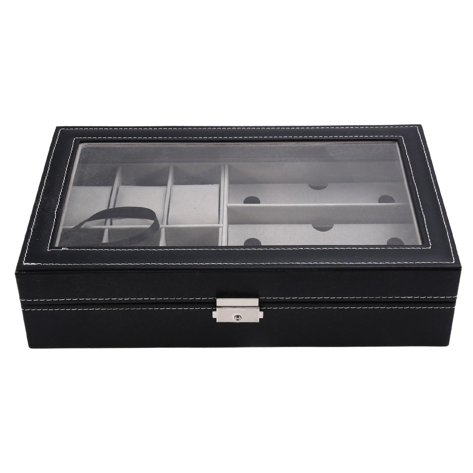 2 in 1 Eyeglass Sunglass Storage Box PU Leather 6 Slot Glasses Storage and7704