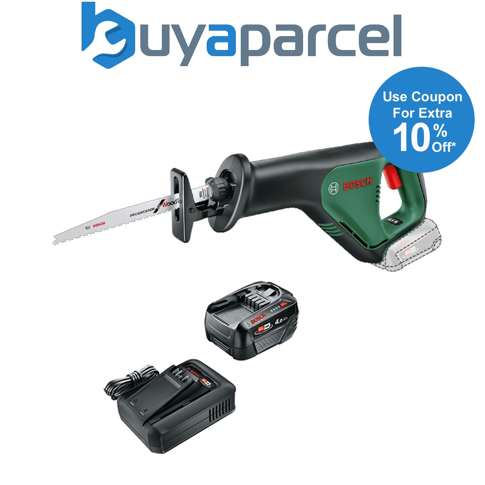 Bosch 06033B2402 AdvancedRecip 18v Cordless Recip Saw + 4AH Battery Kit