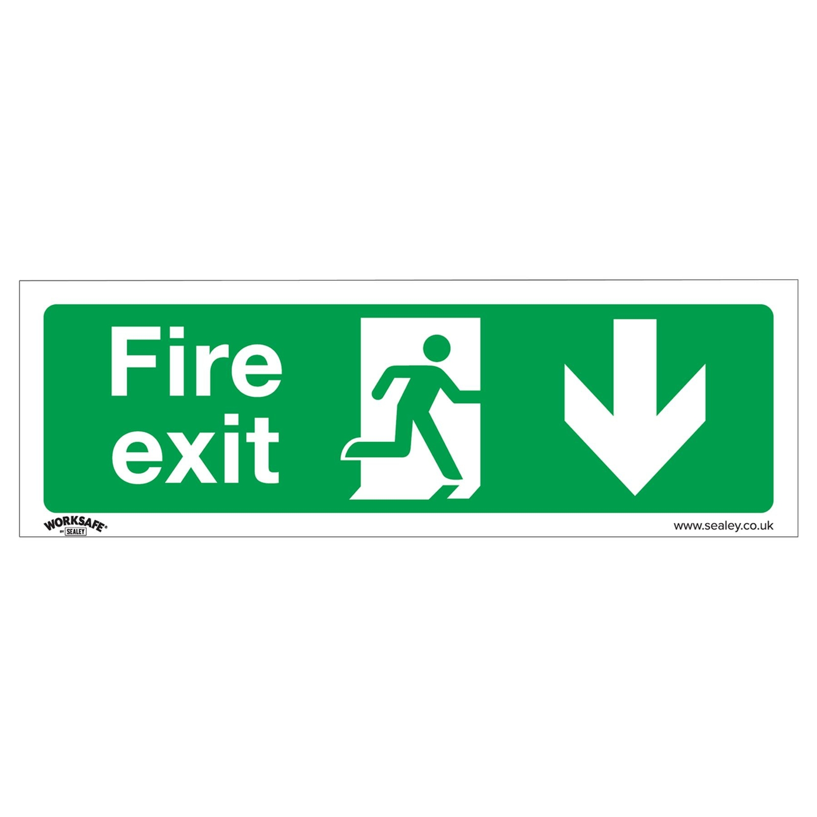 Sealey Safety Sign Fire Exit (Down) Self-Adhesive Pack of 10