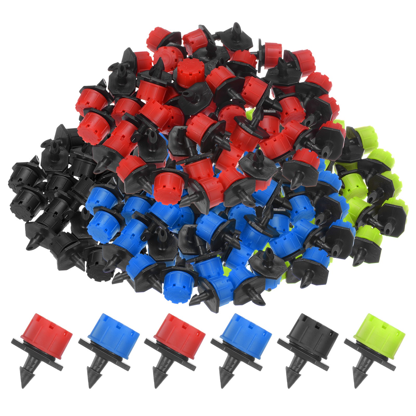 400Pcs Adjustable Irrigation Dripper, 1/4 Emitter Garden Watering System 4Colors