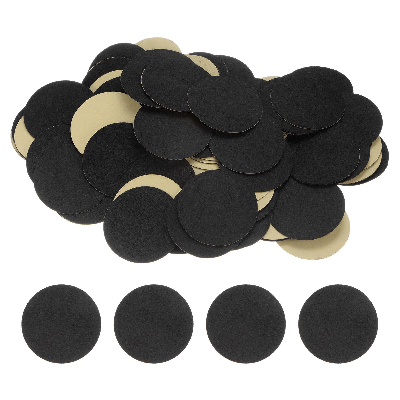200pcs Round Adhesive Felt, 67mm 3" Craft Stickers Non-Woven Fabric Black