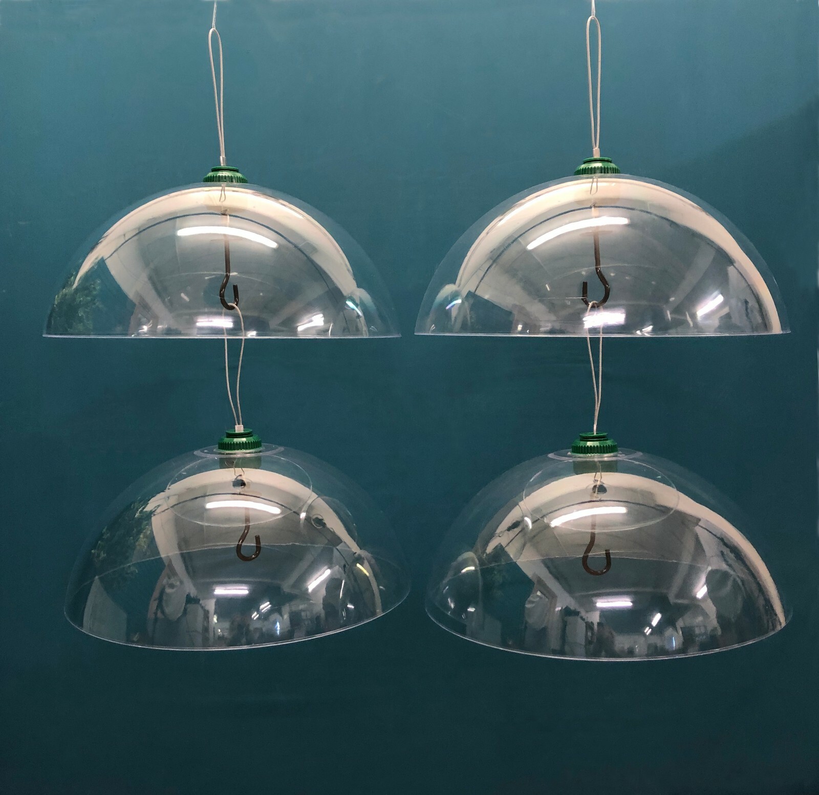 4 x Squirrel Proof Baffle Protection Wild Bird Feeders Clear Dome Hanging Guard