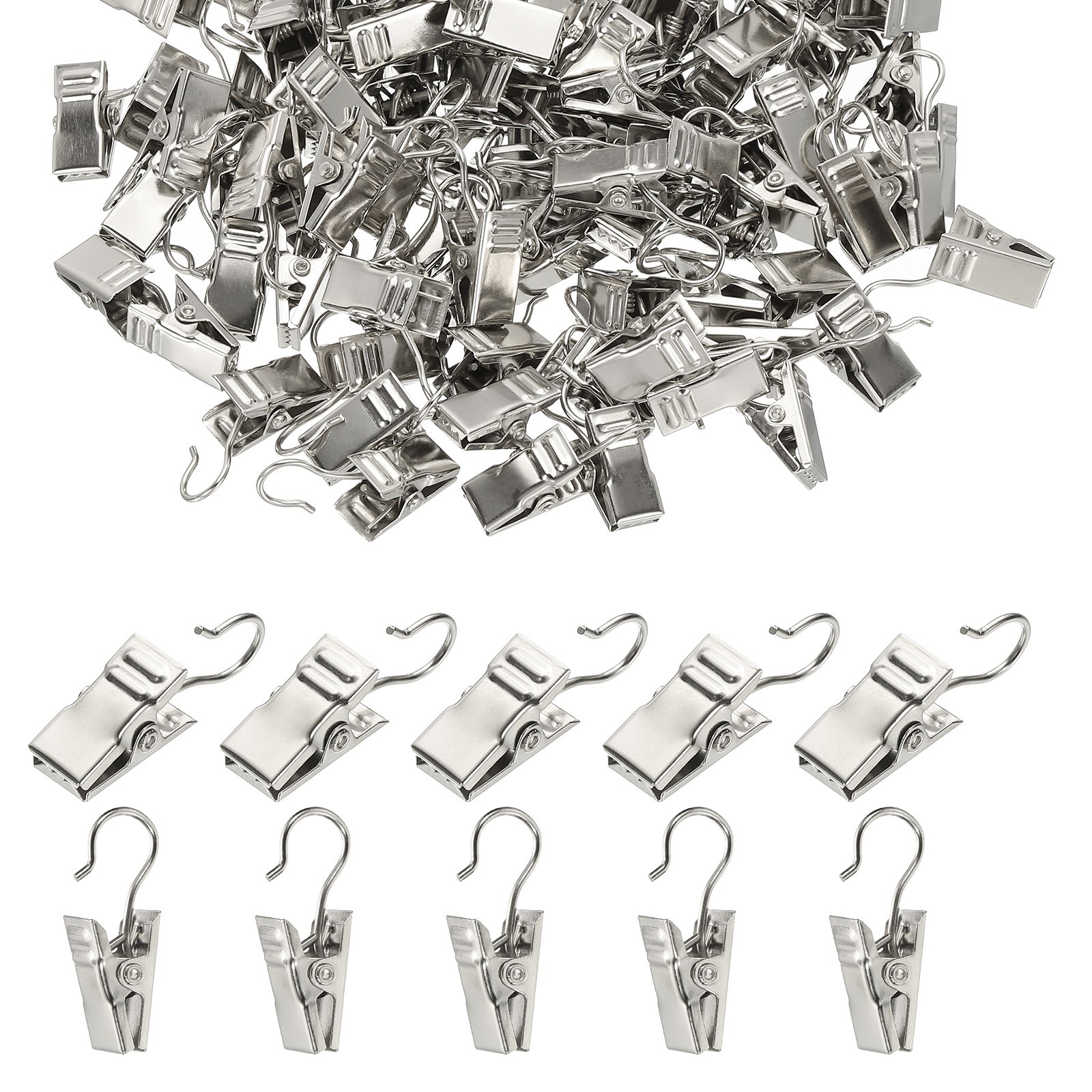300 Pcs Silver String Light Hanging Clips Curtain Hooks Party Decoration Hanger