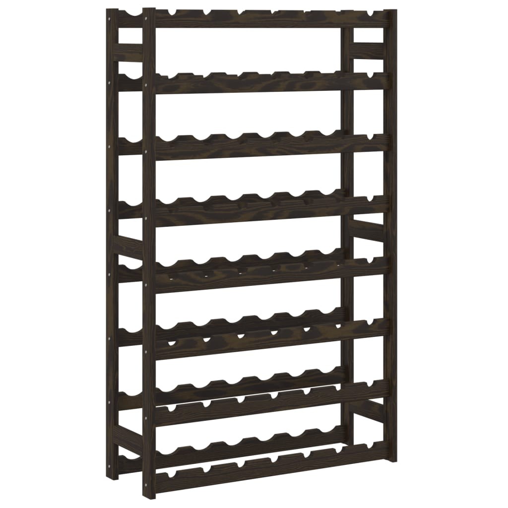 Wine Rack for 56 Bottles Shelf Bottle Holder Black Solid Wood Pine vidaXL