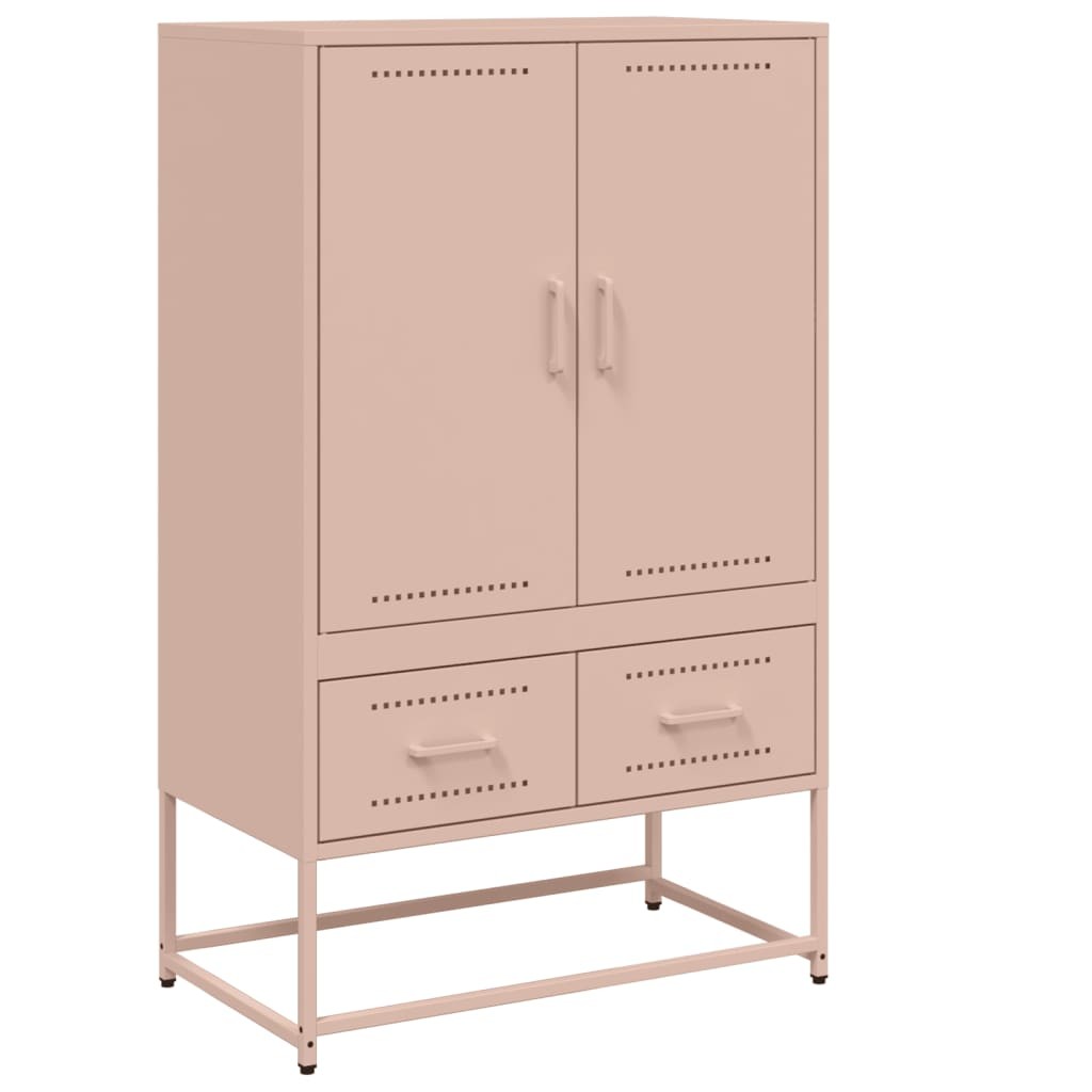 Highboard Sideboard Buffet High Cabinet Storage Cupboard Pink Steel vidaXL