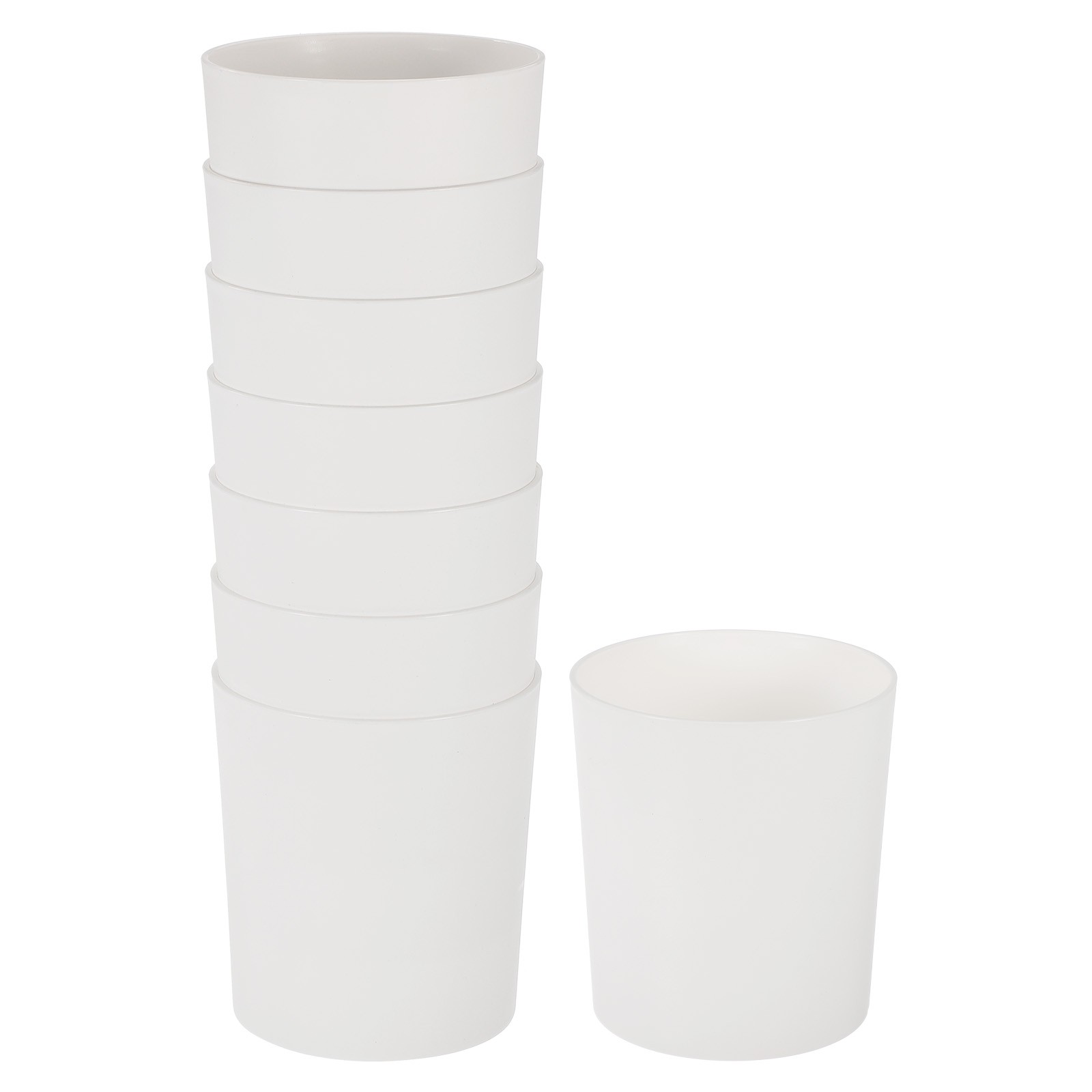 8-Pack Plastic Plant Pots, 4 Inch Plastic Round Flower Pots [White]