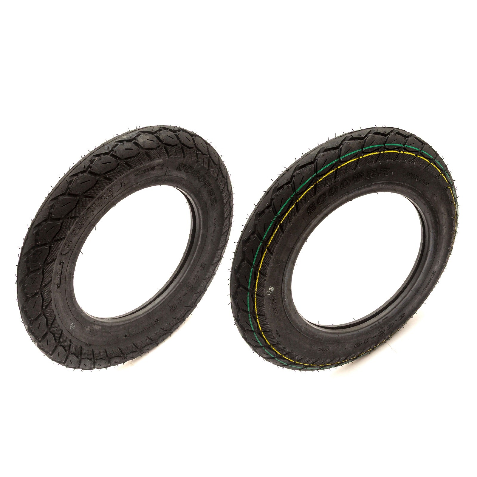 2x Heavy Duty 90/90-10 Mobility Scooter Tyre 6 Ply 90/90x10 Front & Rear Wheel
