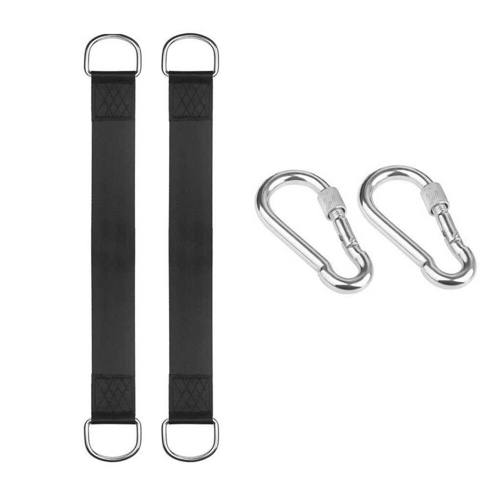 2Pcs Tree Swing Straps Hanging Kit with 2 Carabiners Single Bar Extension4572
